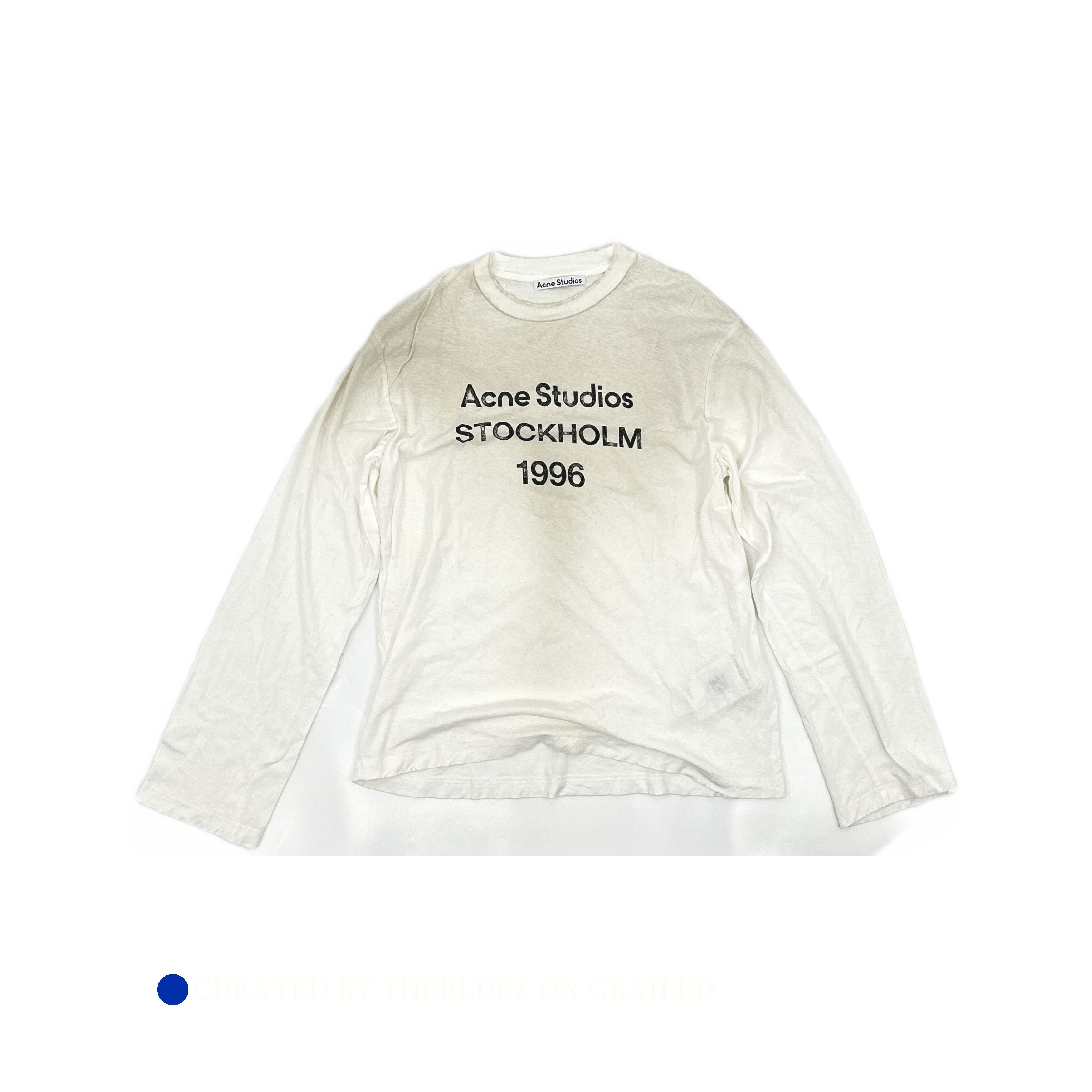 Acne Studios 1996 Logo Long Sleeve T-Shirt in White Size US XS / EU 42 / 0 - 1 Thumbnail