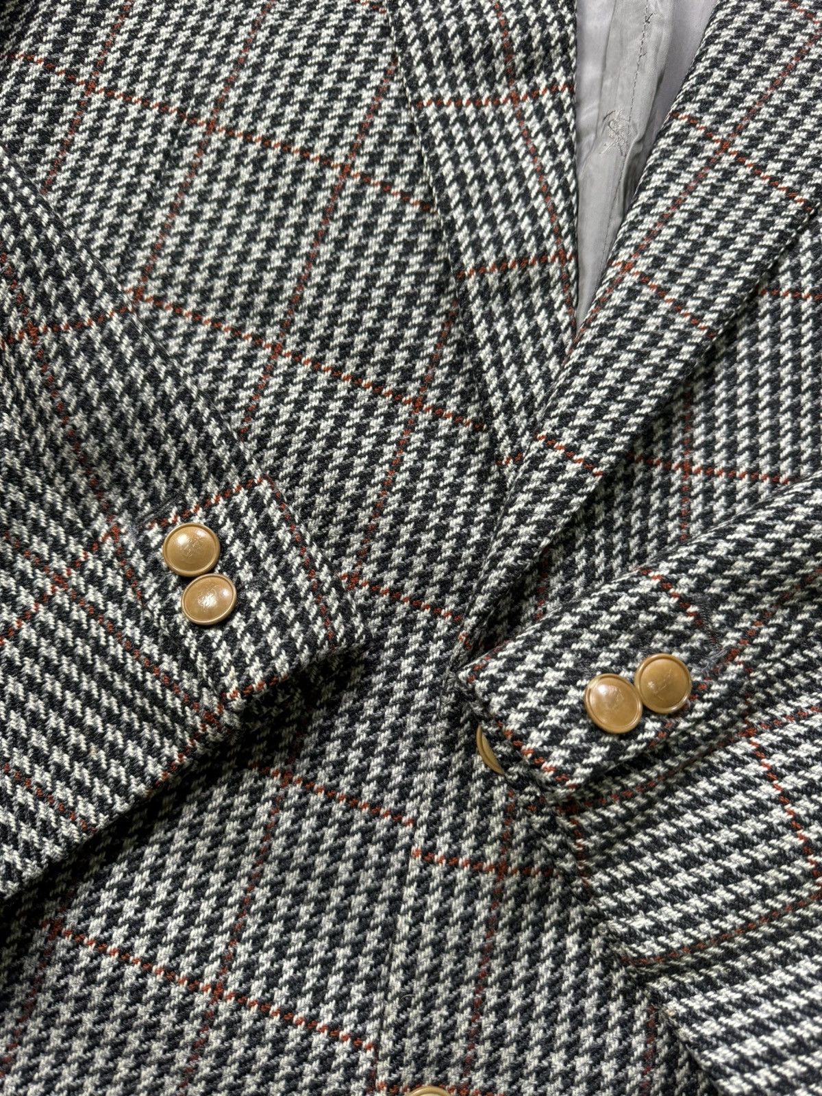 Vintage × Yves Saint Laurent Vintage Yves Saint Laurent Men's Houndstooth Blazer Jacket Size 44L - 3 Thumbnail