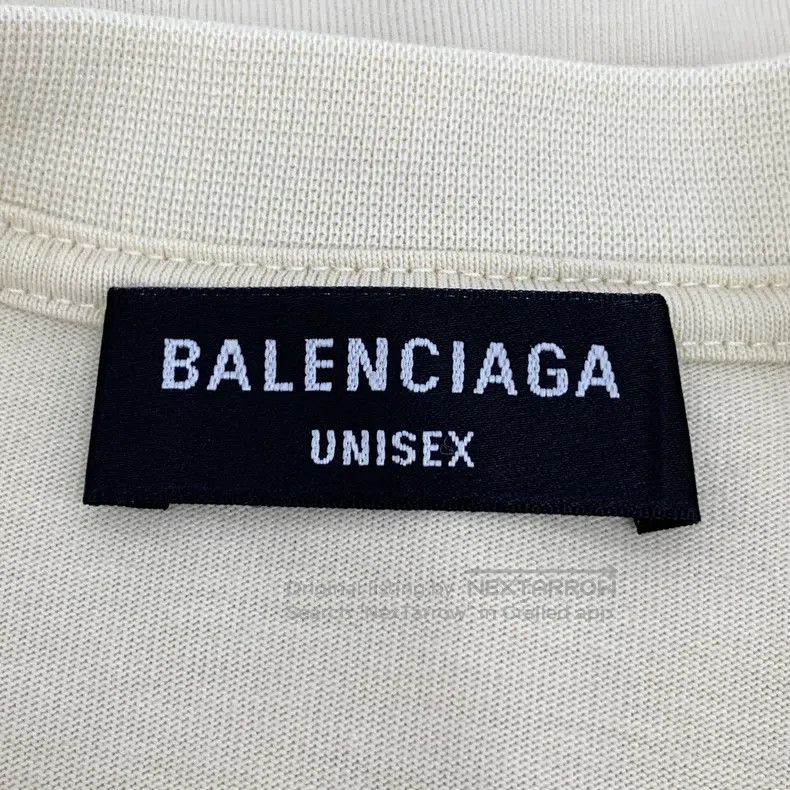 Balenciaga Balenciaga Beige Logo Letter Embroidered Cotton Round Neck Size US S / EU 44-46 / 1 - 5 Thumbnail