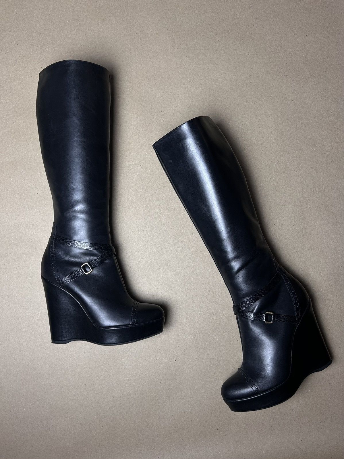 Other Insane wedge leather boots Size US 8 / IT 38 - 6 Thumbnail