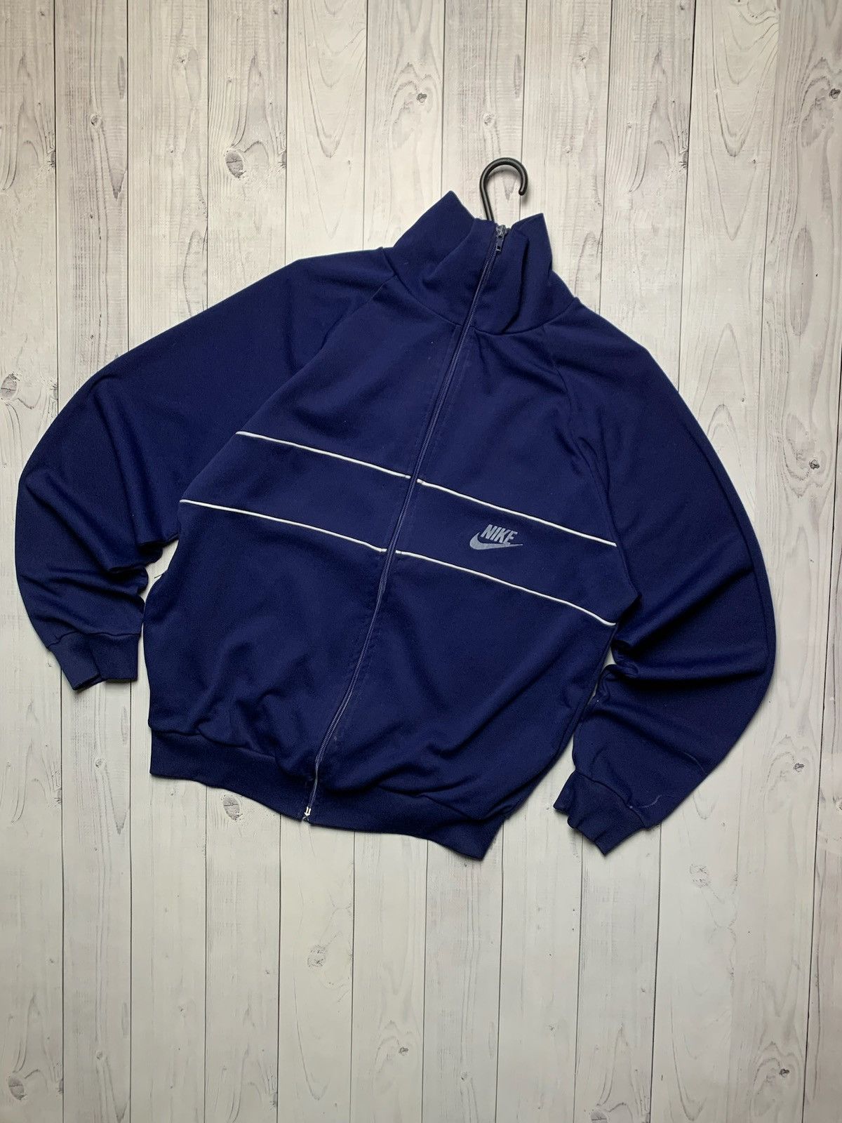 Nike × Vintage Vintage Nike Retro track jacket size M/L rare navy Size US M / EU 48-50 / 2 - 1 Thumbnail