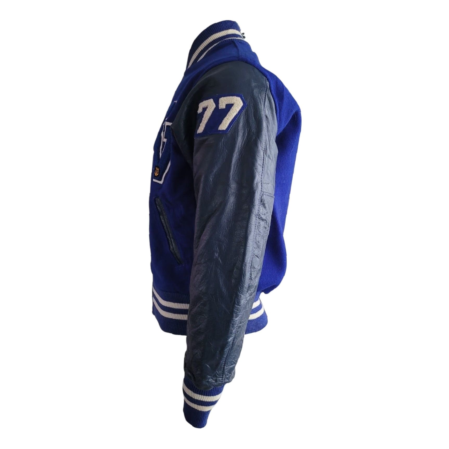 Vintage VINTAGE AFL CIO Garment America United Workers Varsity Jacket M Blue Wool Leather Sleeves Size M Mens Size US M / EU 48-50 / 2 - 5 Thumbnail