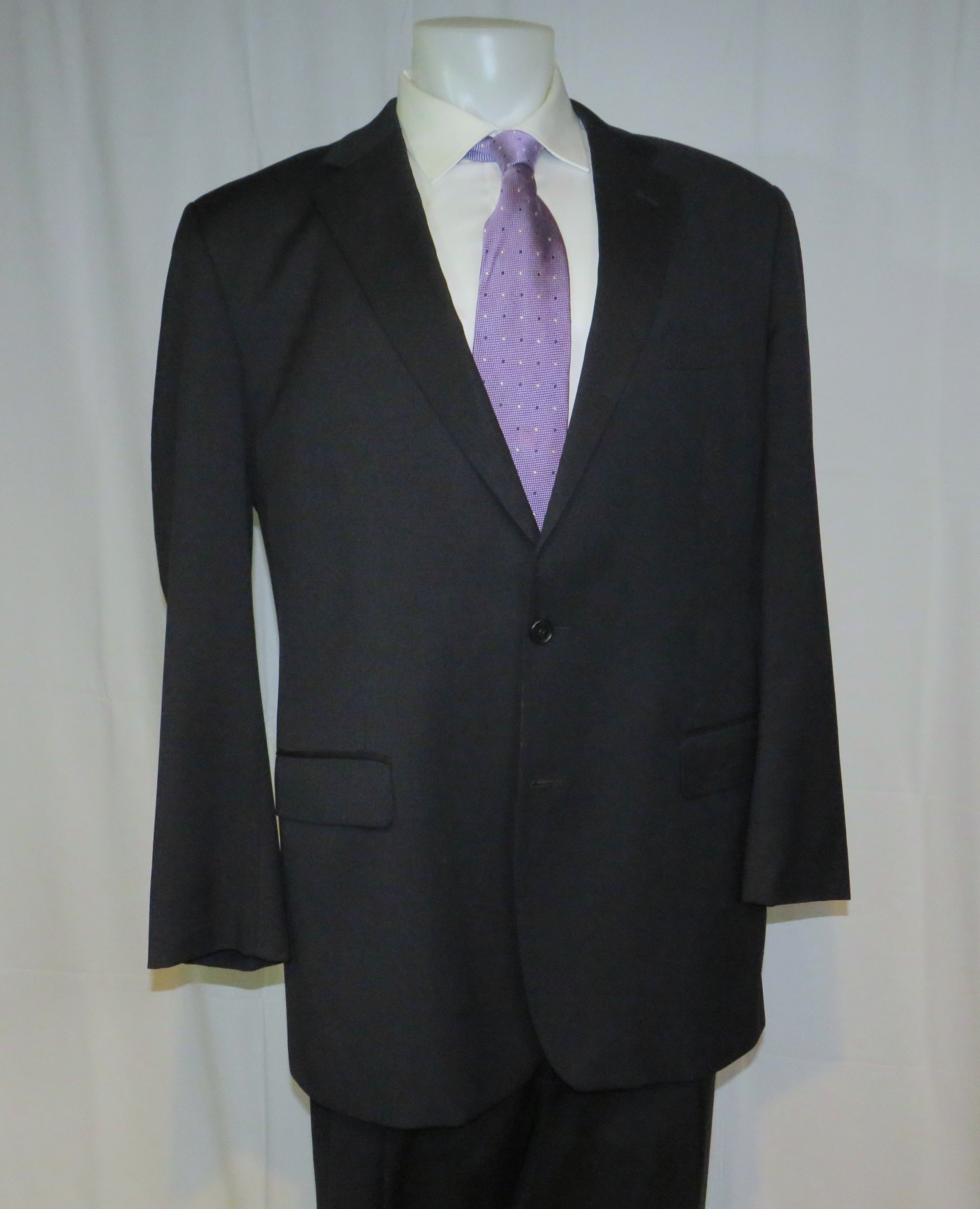 Brooks Brothers 1818 Madison x Southwick Solid Navy Two Button Suit 46XL Size 46L - 9 Thumbnail
