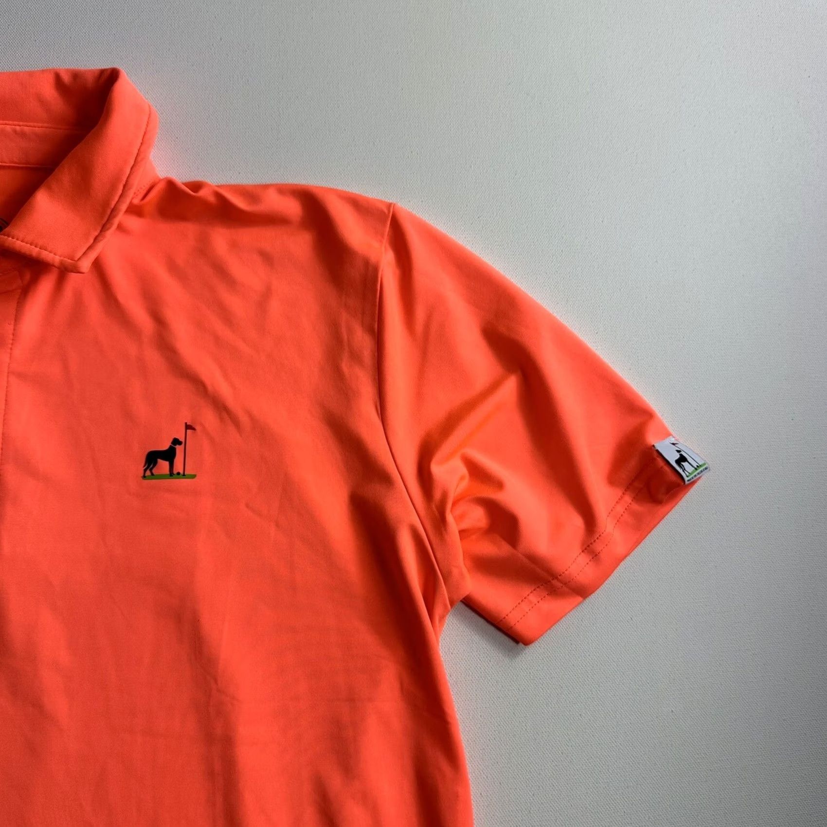 Vintage Proud 90 Mens Polo Shirt Short Sleeve Golf Neon Orange Stretch Solid S Adult Mens Size US S / EU 44-46 / 1 - 6 Thumbnail