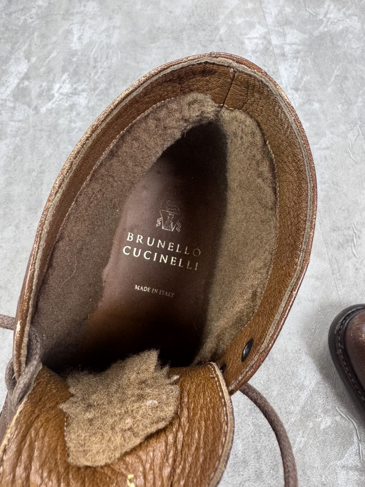 Brunello Cucinelli Brunello Cucinelli leather boots with sheep fur Mens size 39 Size US 6 / EU 39 - 13 Thumbnail
