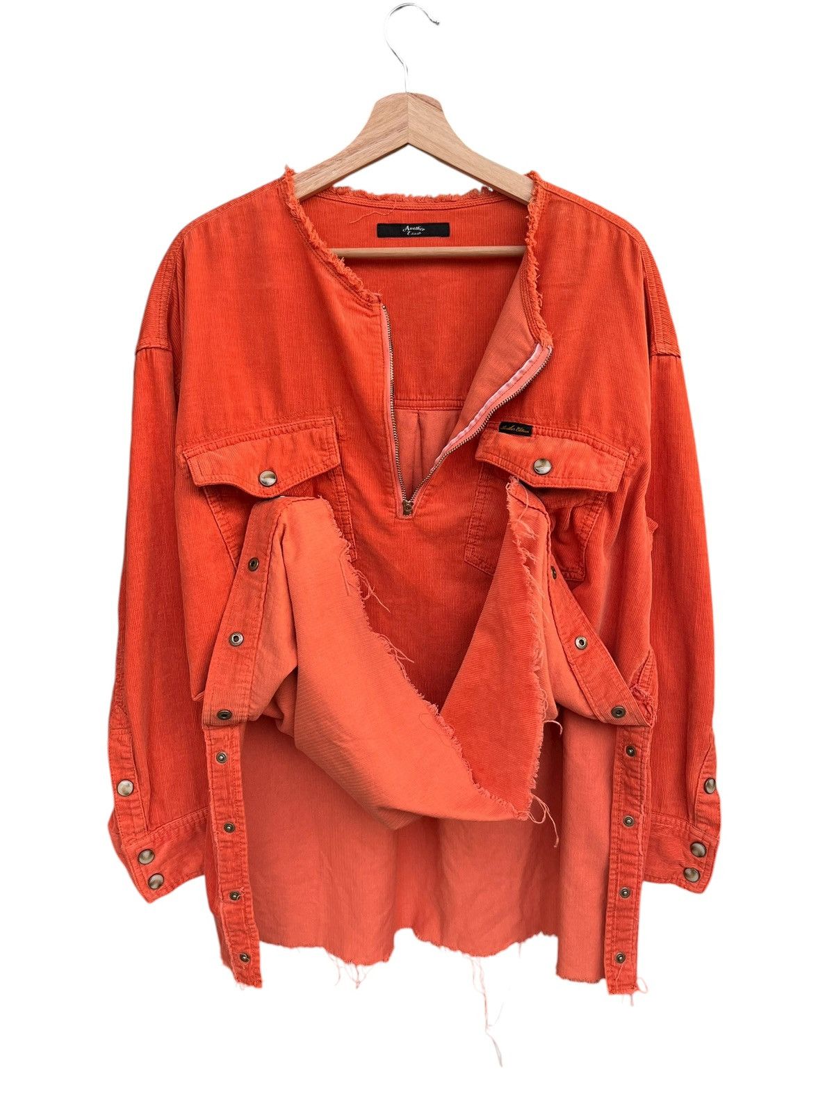 Another Influence A.E Orange Corduroy Frayed Pullover Kapital Style Shirt Size US M / EU 48-50 / 2 - 1 Thumbnail