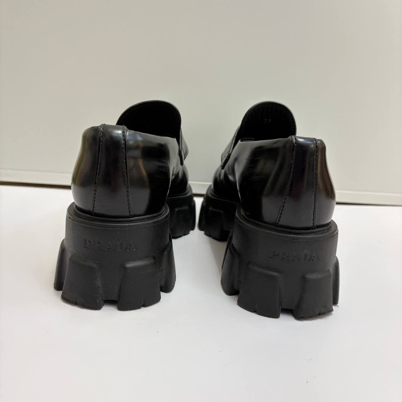 Prada Prada Monolith Patent Leather Flats Size US 7 / IT 37 - 8 Thumbnail