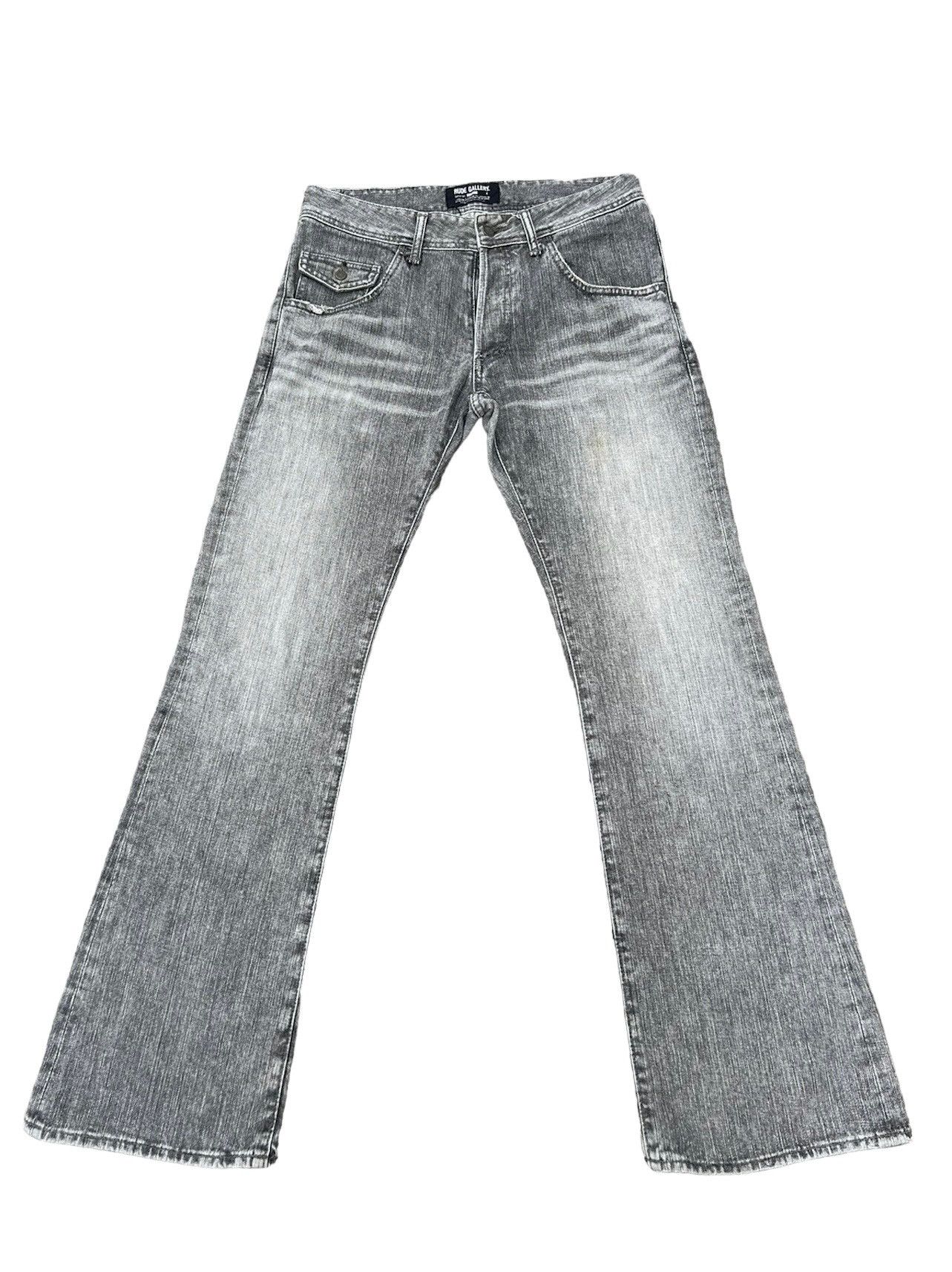 image of Rude Gallery Japan Faded Black Denim Flare Jeans, Men's (Size 32)