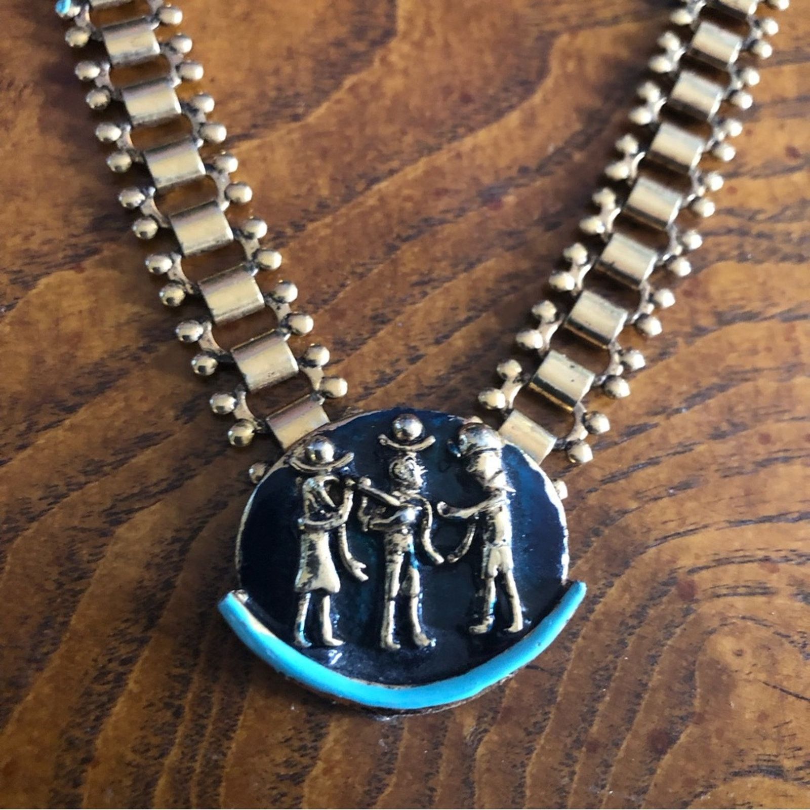 Vintage Vintage Diorios Egyptian revival enamel book chain necklace Size ONE SIZE - 8 Thumbnail