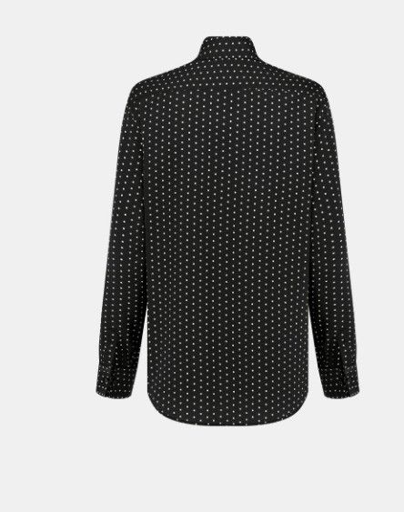 Dior o1w1db10924 Silk Ascot Blouse With Dots Motif in Black Size M / US 6-8 / IT 42-44 - 2 Thumbnail
