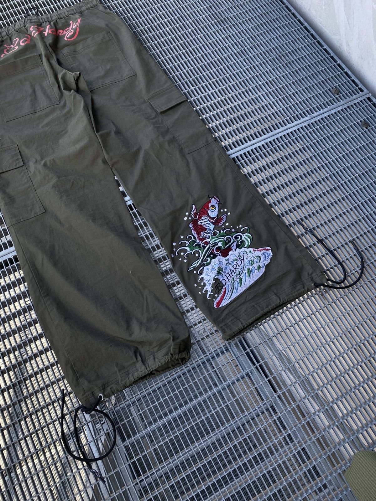 Ed Hardy Ed Hardy Embroidered Logo Parachute Baggy Pants Size US 31 - 3 Thumbnail