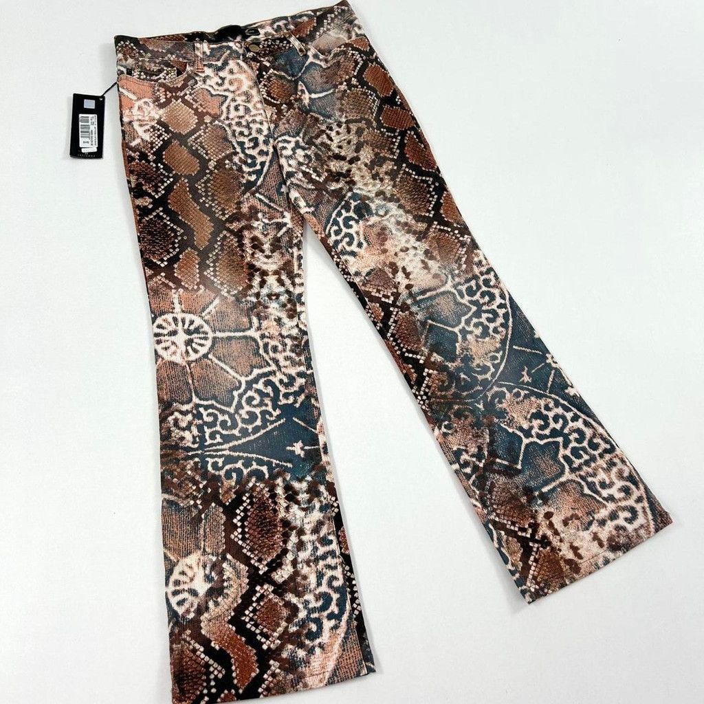 Just Cavalli NWT y2k Cavalli orange and blue snakeskin geometric jeans Size 30" / US 8 / IT 44 - 1 Thumbnail
