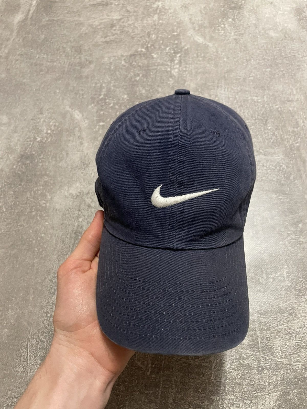 Nike × Vintage Vintage Nike Swoosh Logo Navy Blue Y2K Cap Hat Size ONE SIZE - 2 Thumbnail