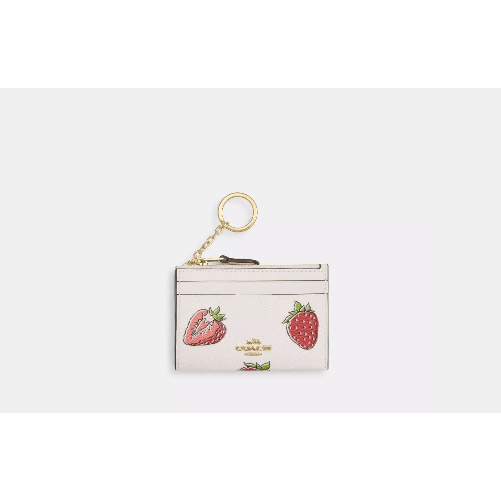 Coach Coach CAR17 Mini Skinny Id Case Strawberry Print Multi V3 Size ONE SIZE - 4 Thumbnail