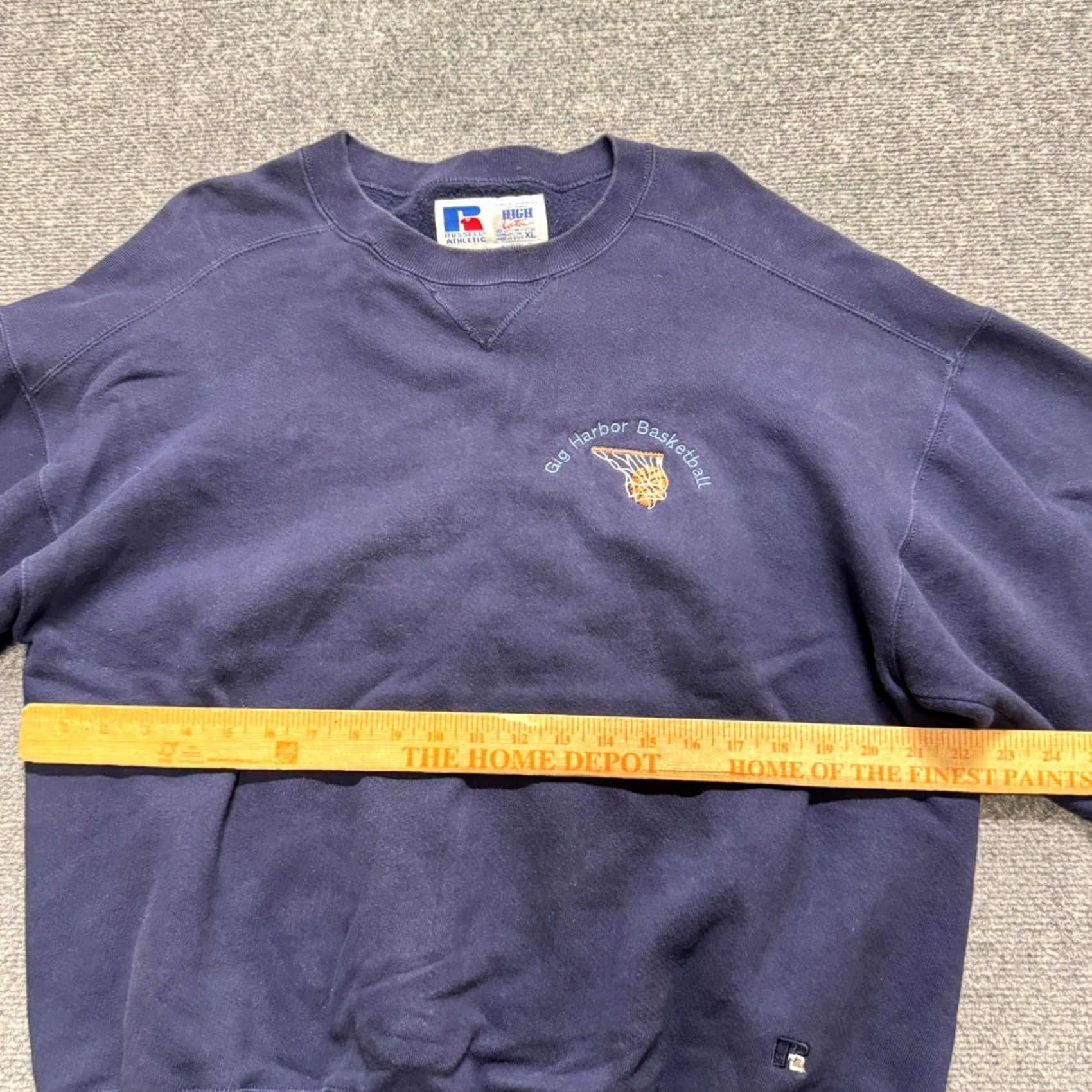 Vintage VINTAGE Russell Sweatshirt Pullover Heavyweight Navy Blue 90s Basketball Mens XL Size US XL / EU 56 / 4 - 6 Thumbnail