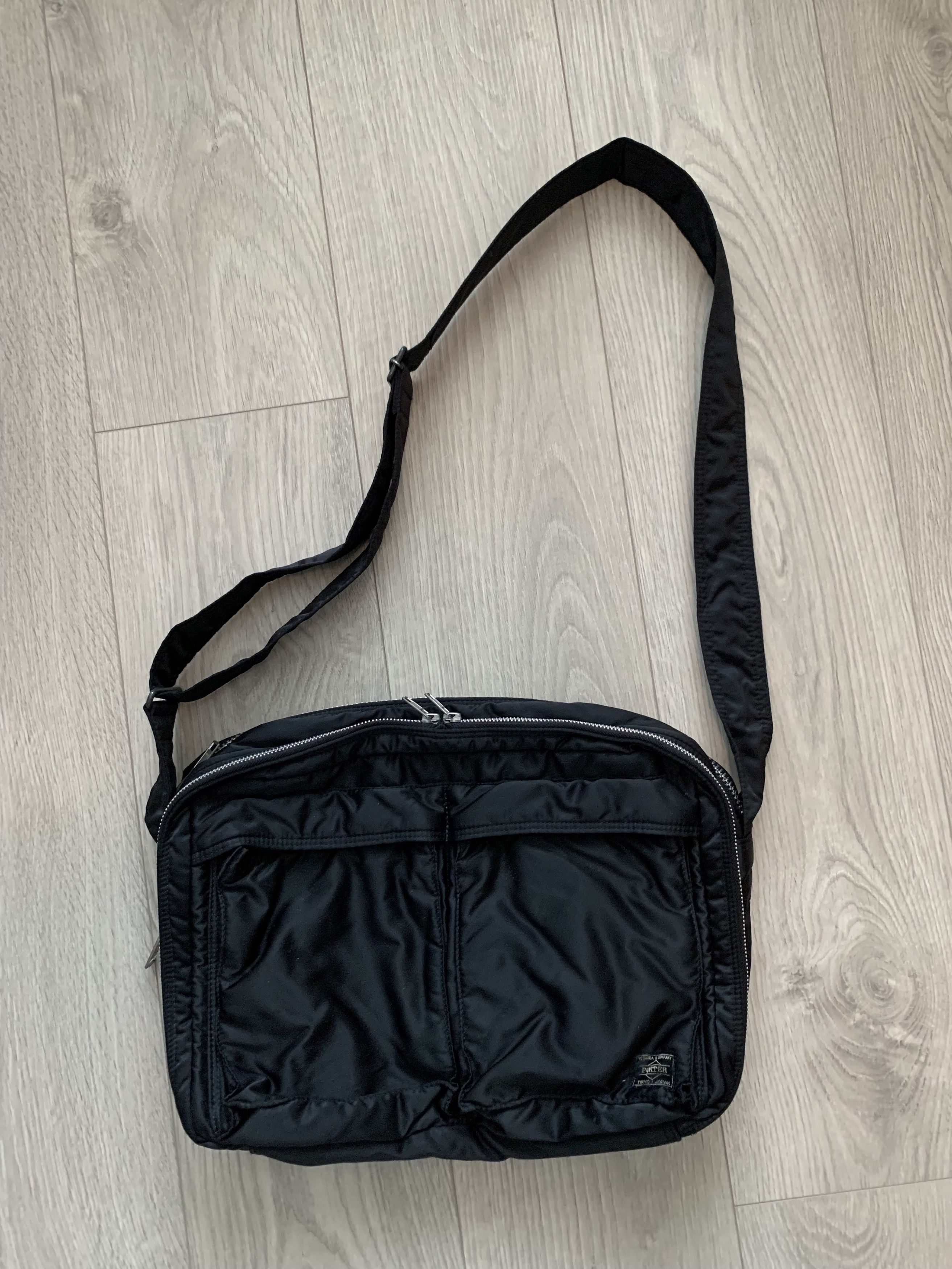 image of Porter Tanker Nylon Messenger Bag Black, Men's