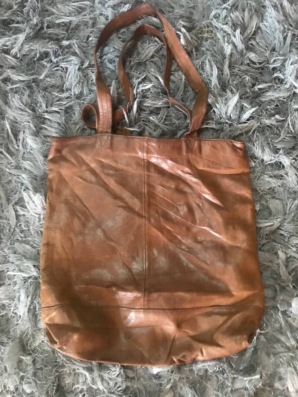Japanese Brand × Leather Vintage ITAGAKI HOKKAIDO Patina Leather Tote Shoulder Bag Size ONE SIZE - 2 Thumbnail