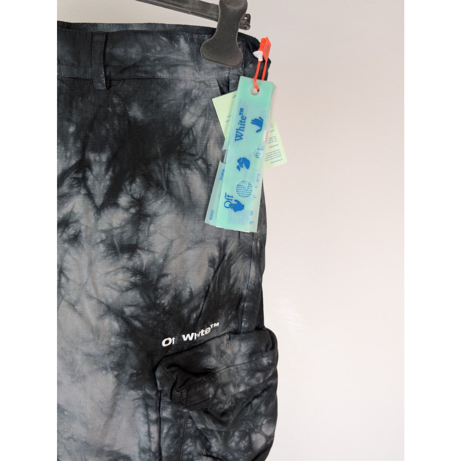 Off-White o1rshd1 Bounce Tie Dye Ripstop Cargo Pants Warm Grey / White Size US 38 / EU 54 - 5 Thumbnail