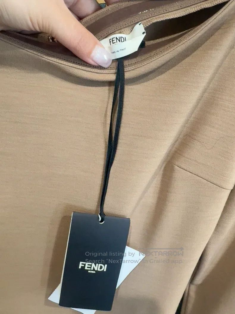 Fendi Fendi One Shoulder Camel Classic Bodycon Dress Size S / US 4 / IT 40 - 5 Thumbnail