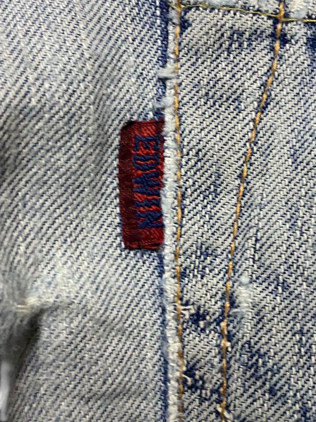 Edwin Vintage Edwin Blue Trip 503 Distressed Faded Wash Loose Jean Size US 33 - 13 Thumbnail