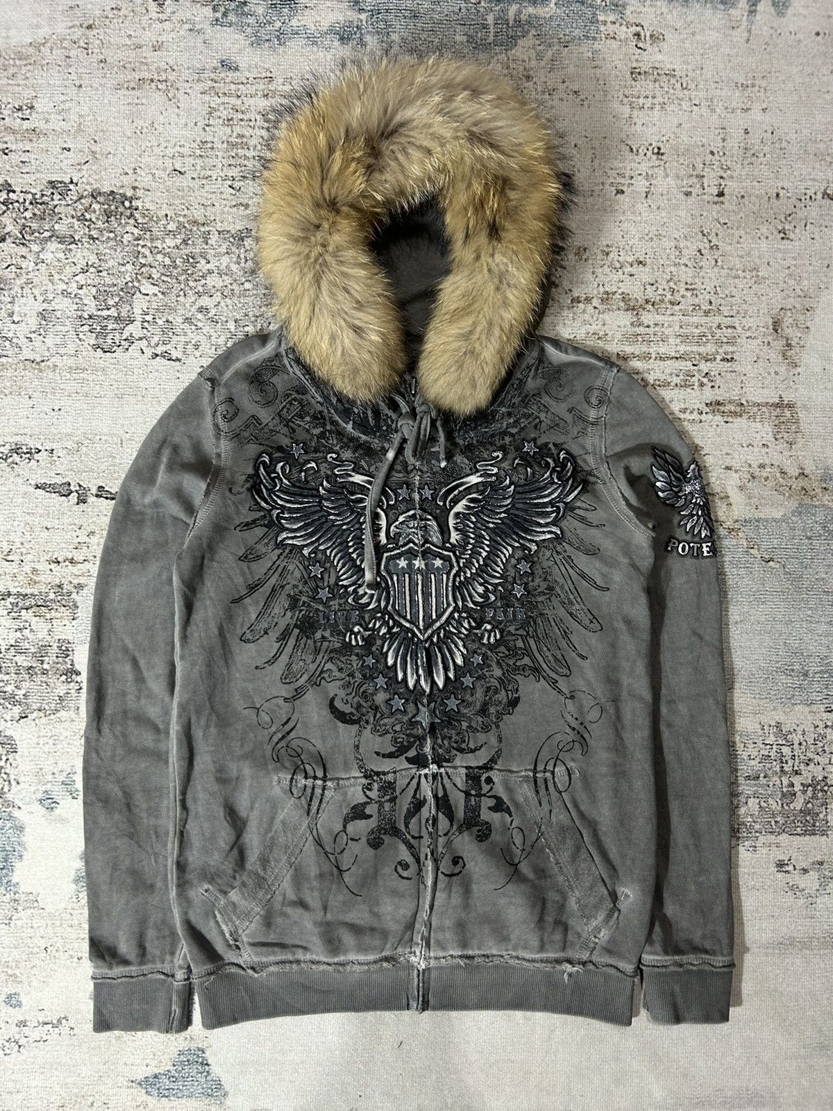 💥BINDING OFFER💥 Potente Tribal Fur Zip Hoodie LGB Style