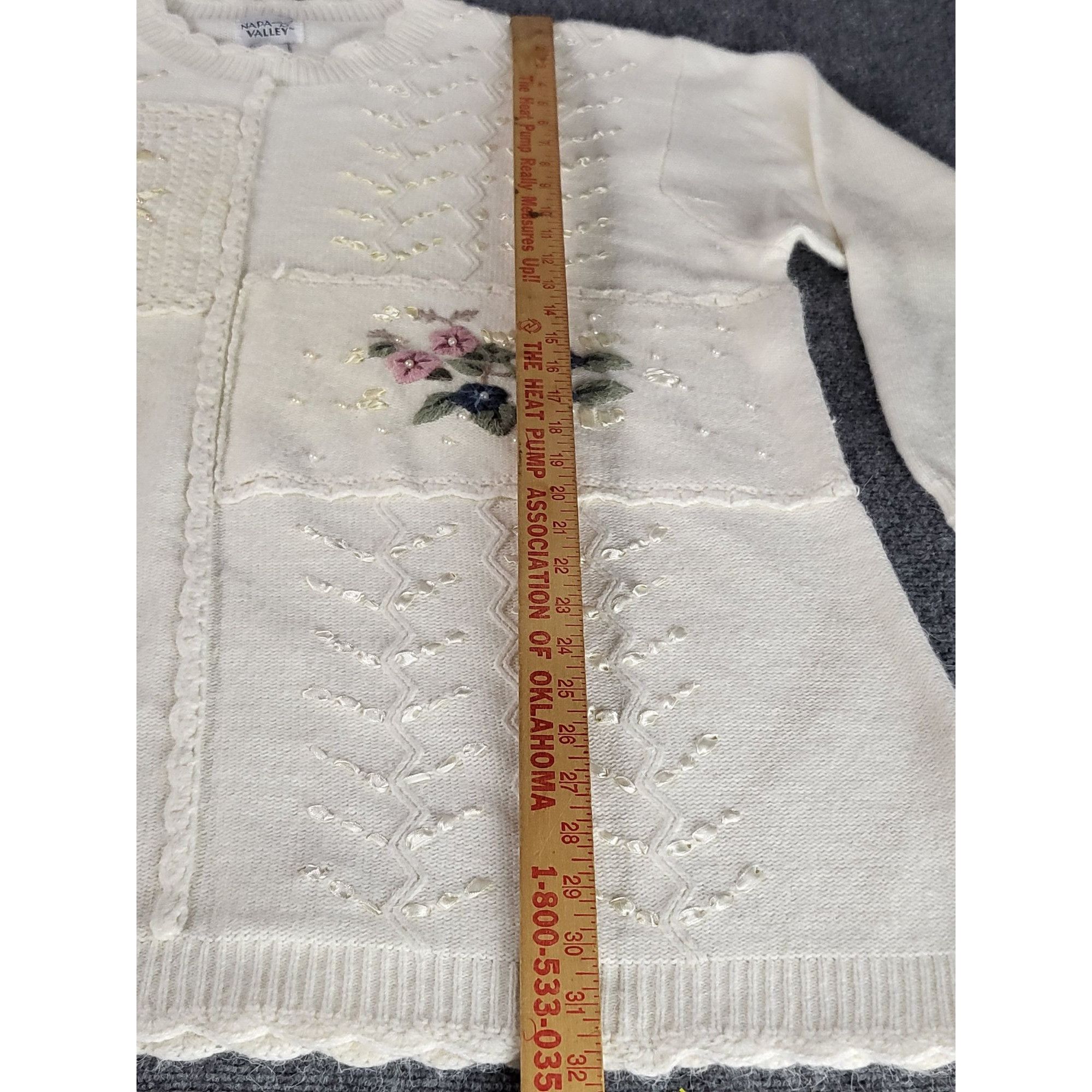 Vintage Vintage Napa Valley Mock Neck Sweater women Sz 3XL White Flo Size 3XL / US 20-22 - 3 Thumbnail