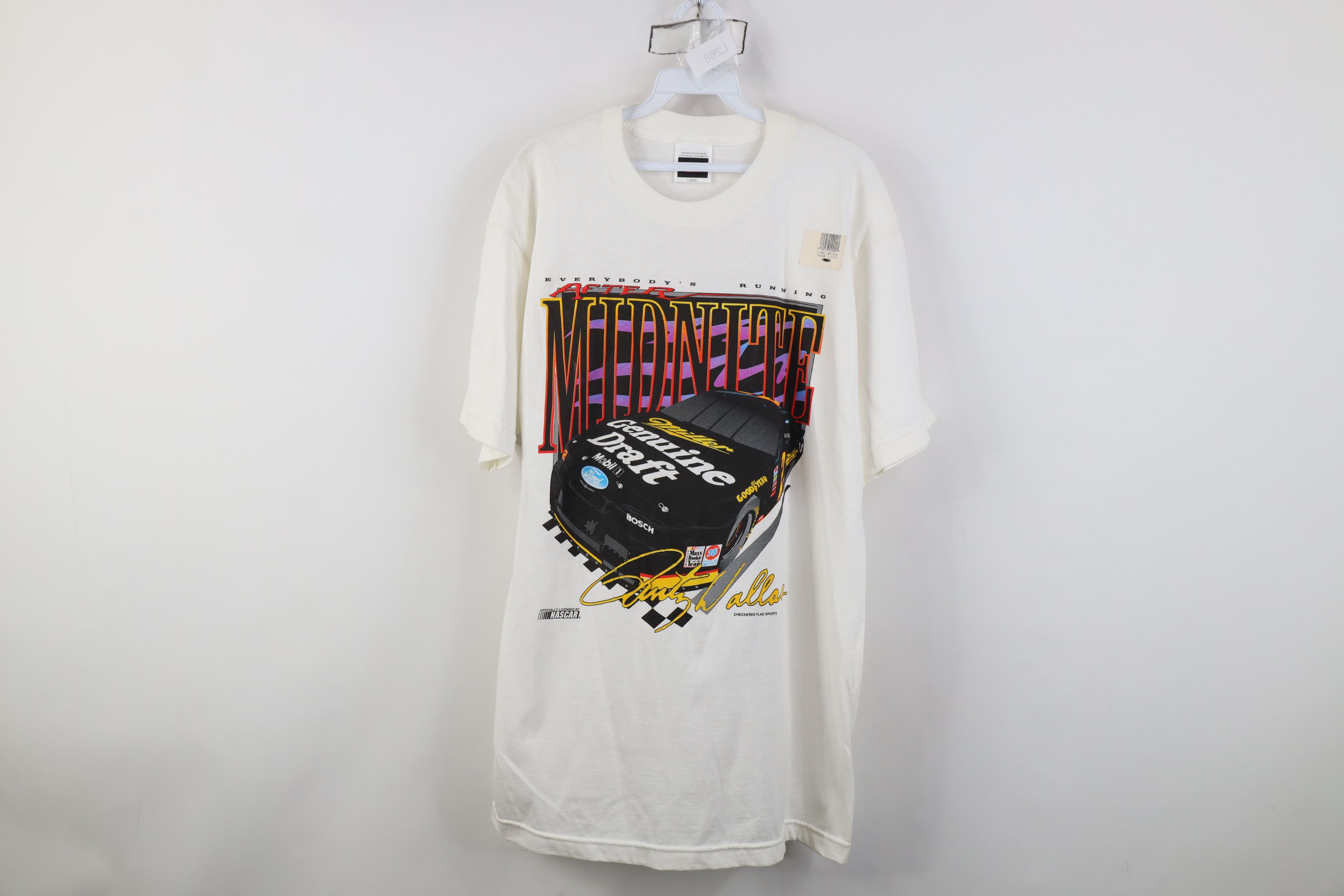 Vintage Deadstock Vintage 90s Miller Rusty Wallace Racing T-Shirt Size US L / EU 52-54 / 3 - 1 Thumbnail
