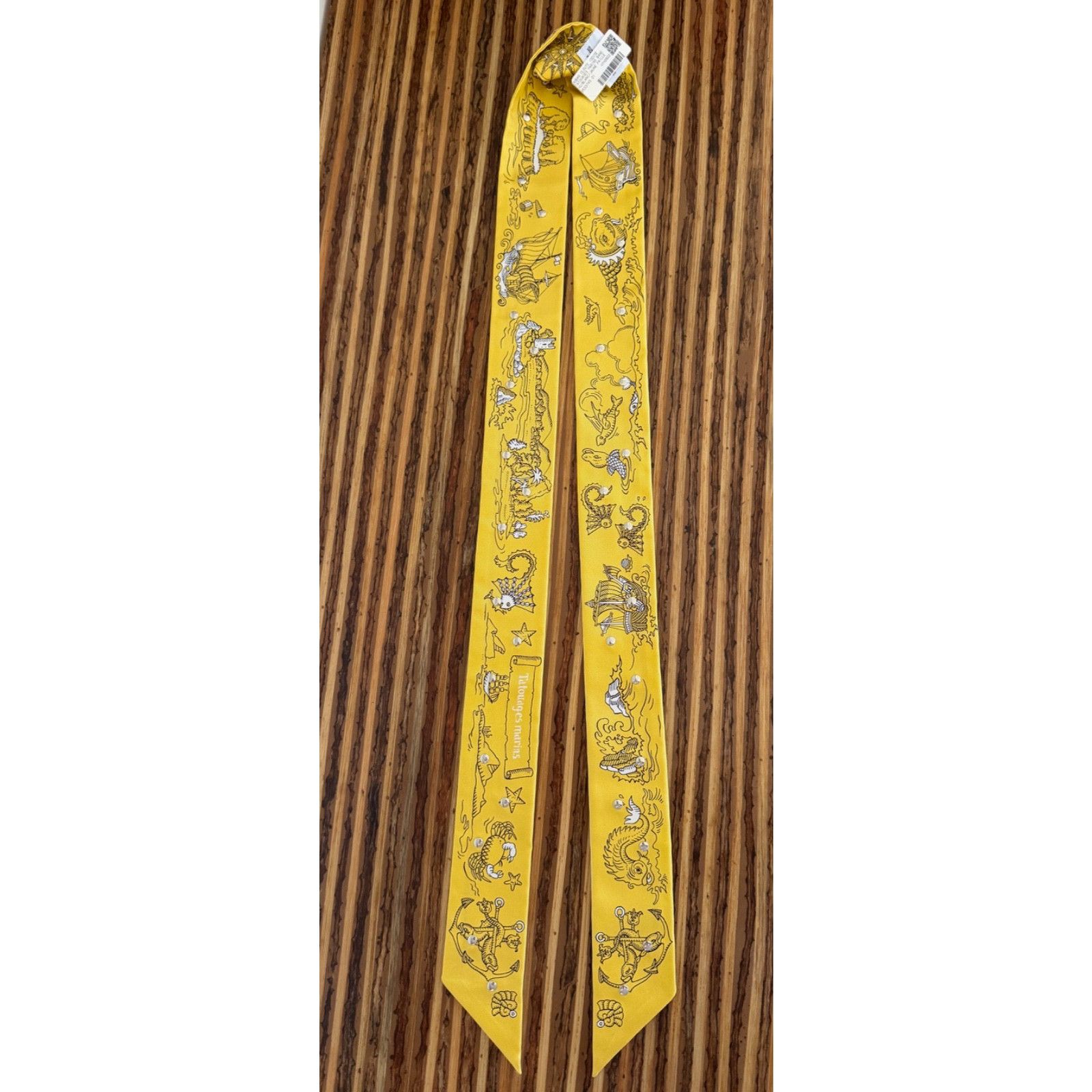 Hermes Hermes Scarf Twilly Tatouages Marins Bandana Studded Silk Size ONE SIZE - 3 Thumbnail
