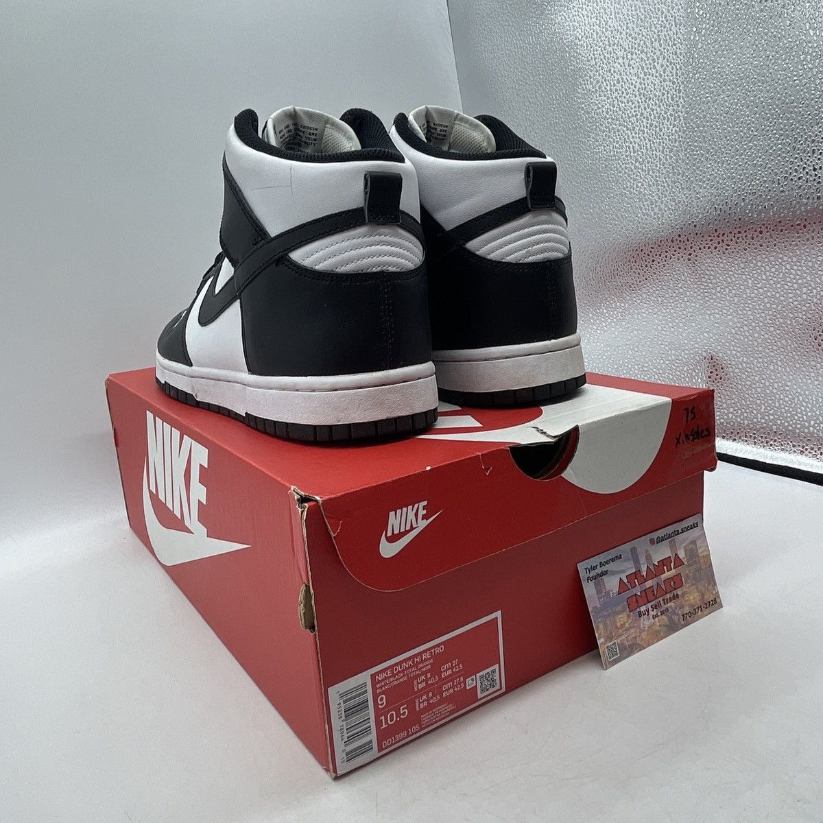 Nike Dunk high black white Size US 9 / EU 42 - 4 Thumbnail