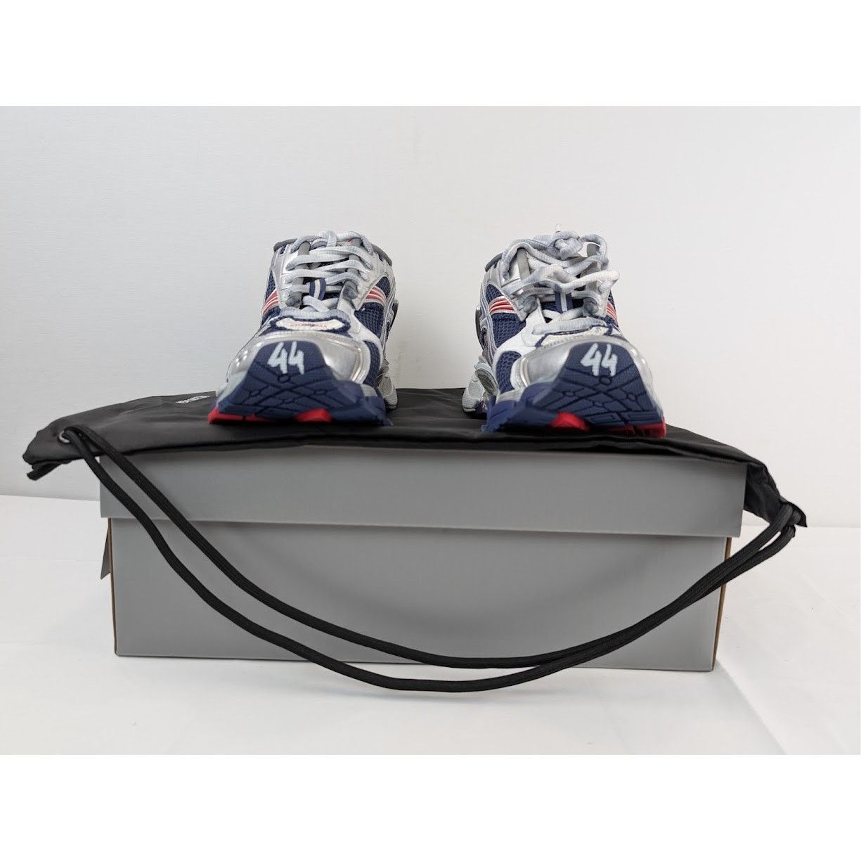 Balenciaga o1rshd1 Mesh Rubber Runner in Navy/Red/Grey Size US 11 / EU 44 - 14 Thumbnail