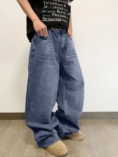 Jean VIntage RETRO 90s Wide denim jeans Size US 30 / EU 46 - 1 Thumbnail