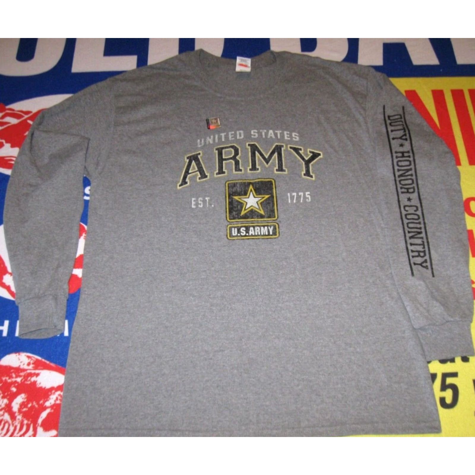 Gildan US ARMY Shirt USA MILITARY DEFENSE Long Sleeve Men's Large NEW w/o tags Size US L / EU 52-54 / 3 - 2 Thumbnail