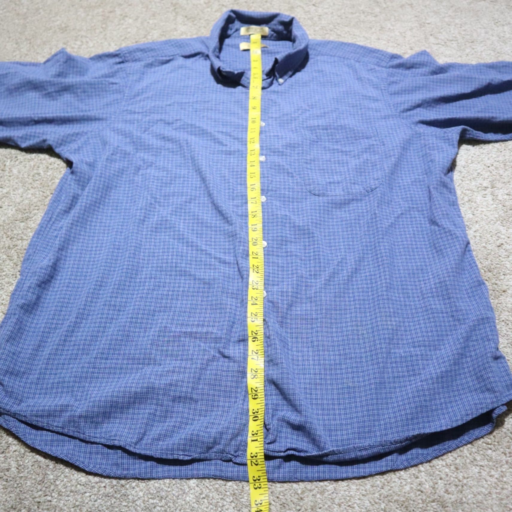 Arrow Arrow Shirt Button-Up Men 2XL Blue Polyester Rayon Casual Long Sleeve 90s Logo Size US XXL / EU 58 / 5 - 6 Thumbnail