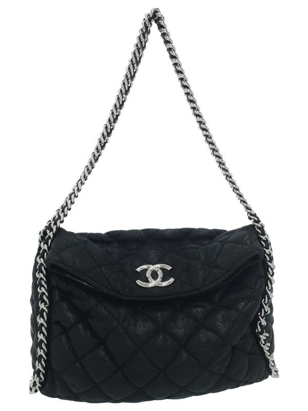 Chanel Luxury Line Chain Shoulder Bag Black