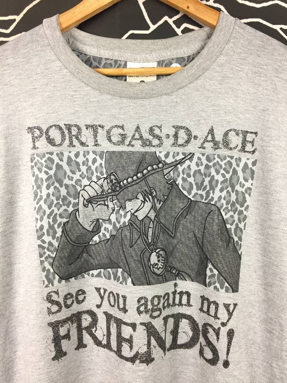 Anime One Piece Portgas D. Ace See You Again My Friends Anime Tee Size US XL / EU 56 / 4 - 8 Thumbnail