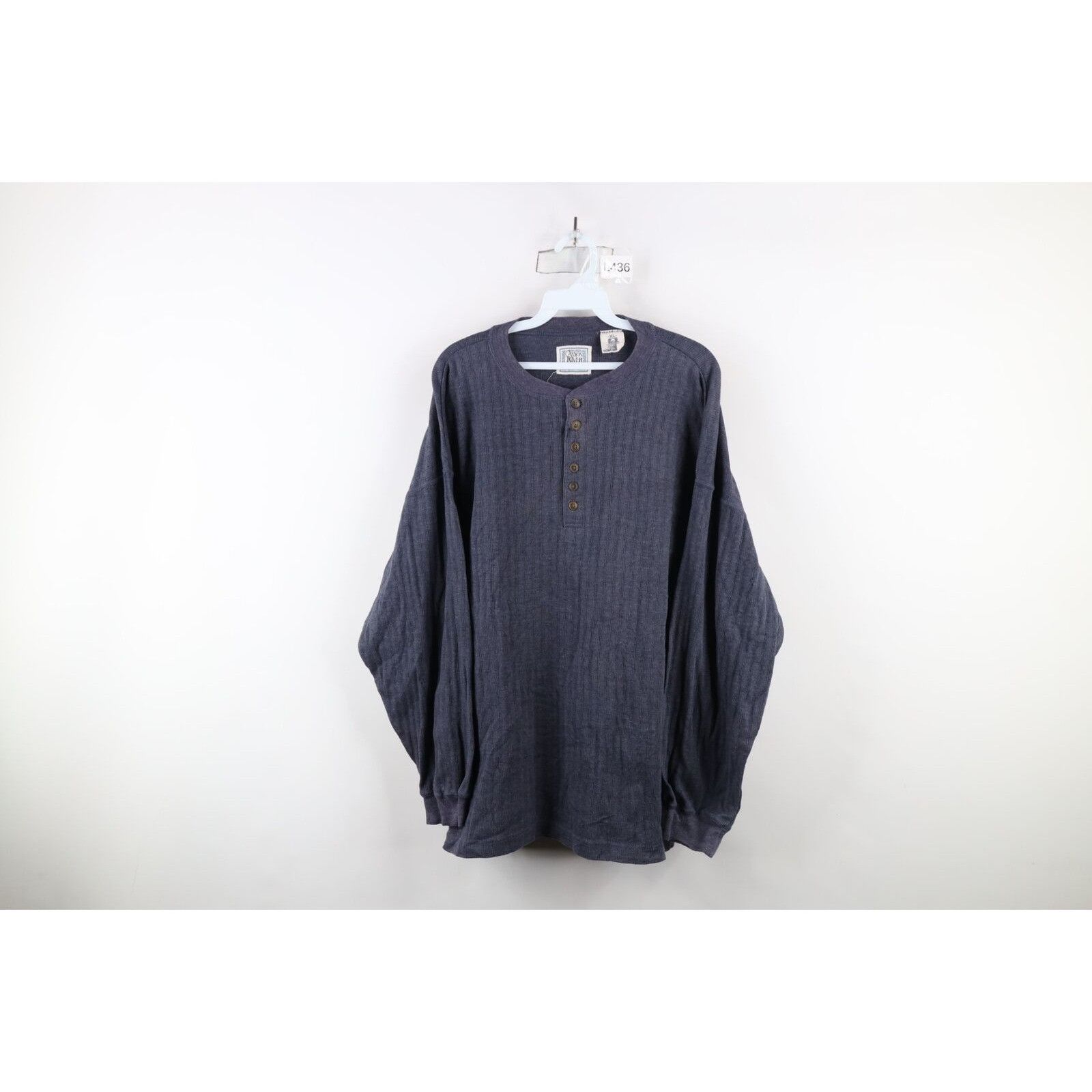 Vintage Vintage 90s Streetwear Faded Ribbed Knit Henley T-Shirt Size US XL / EU 56 / 4 - 1 Thumbnail