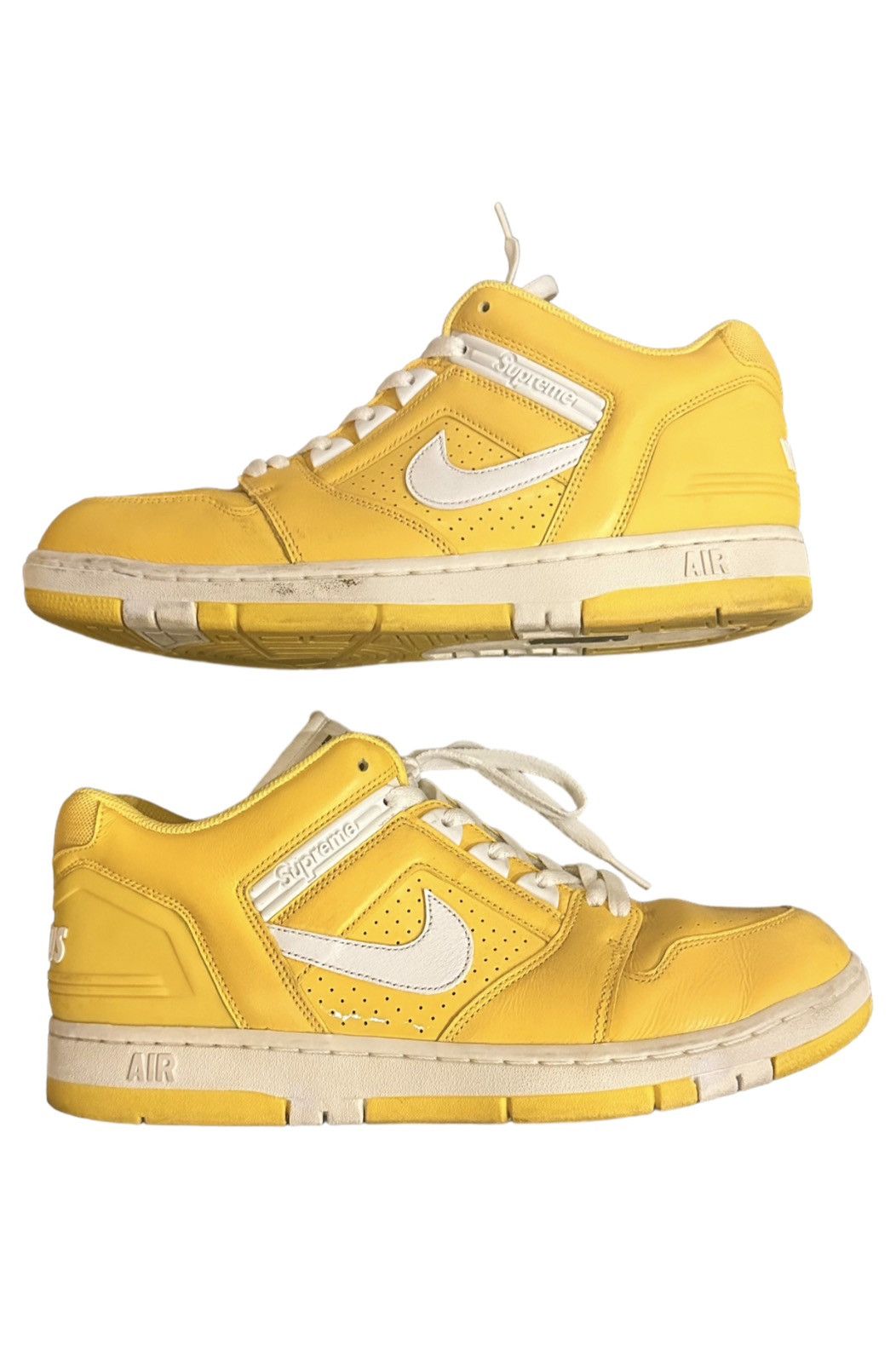 image of Nike x Supreme Air Force 2 Low Shoes in Yellow, Men's (Size 11)