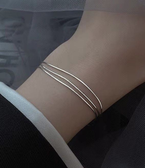 Vintage Silver Blade Three Layer Bracelet Size ONE SIZE - 2 Thumbnail
