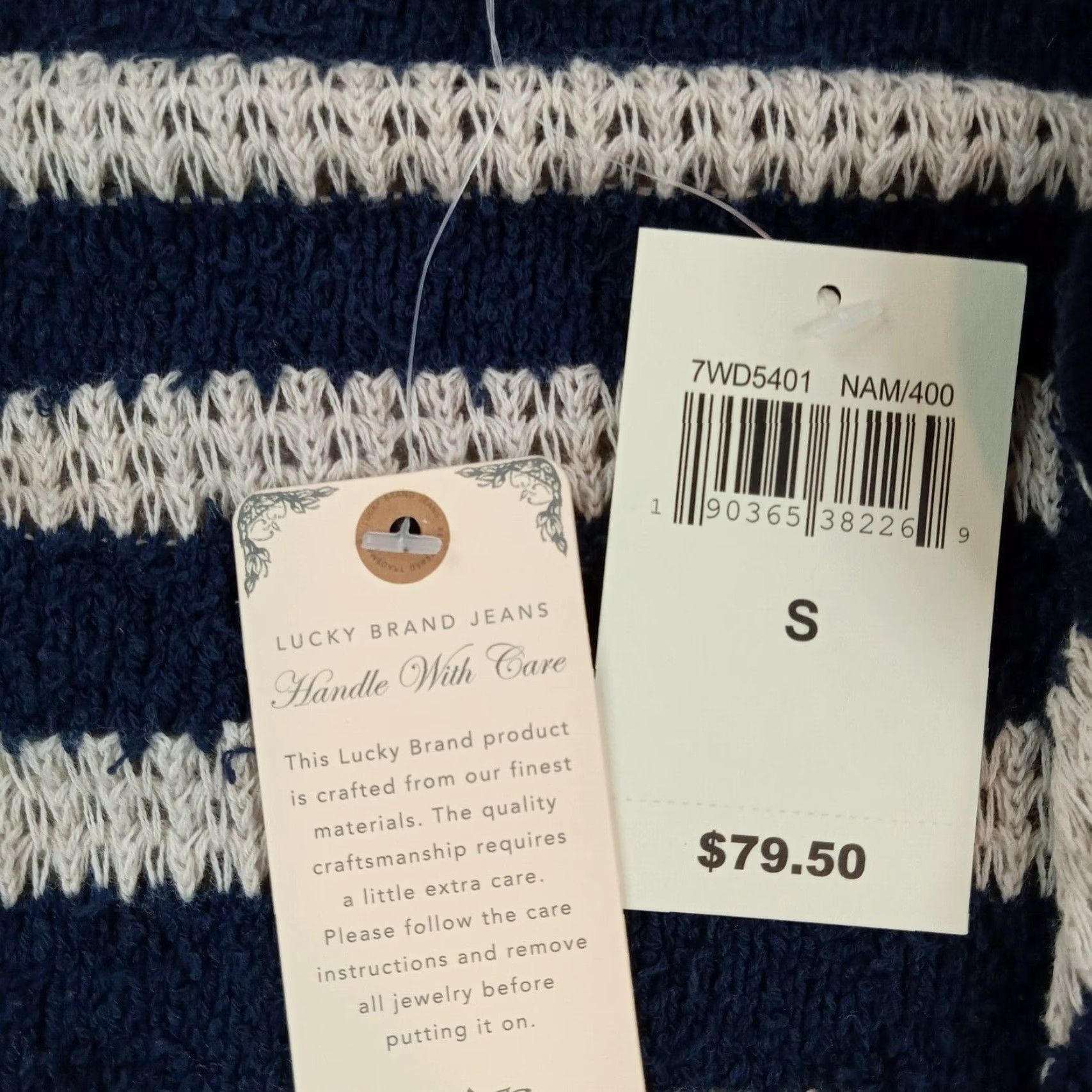 Lucky Brand Lucky Brand Blue Striped Open Front Cardigan Sweater Womens Small Size S / US 4 / IT 40 - 6 Thumbnail