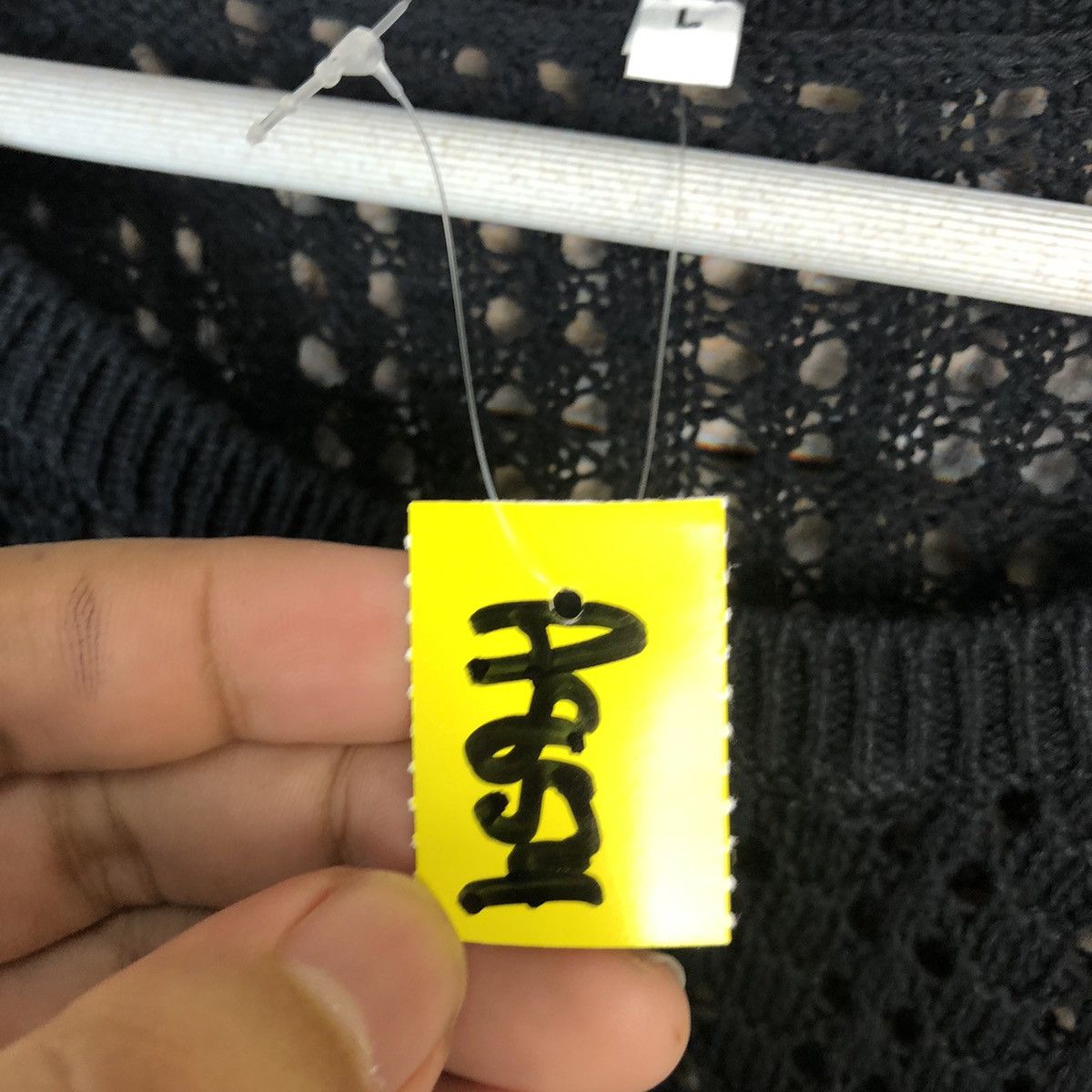 Homespun Knitwear × Japanese Brand Japan crochet meshnet Black Knitwear #A854 Size L / US 10 / IT 46 - 10 Thumbnail