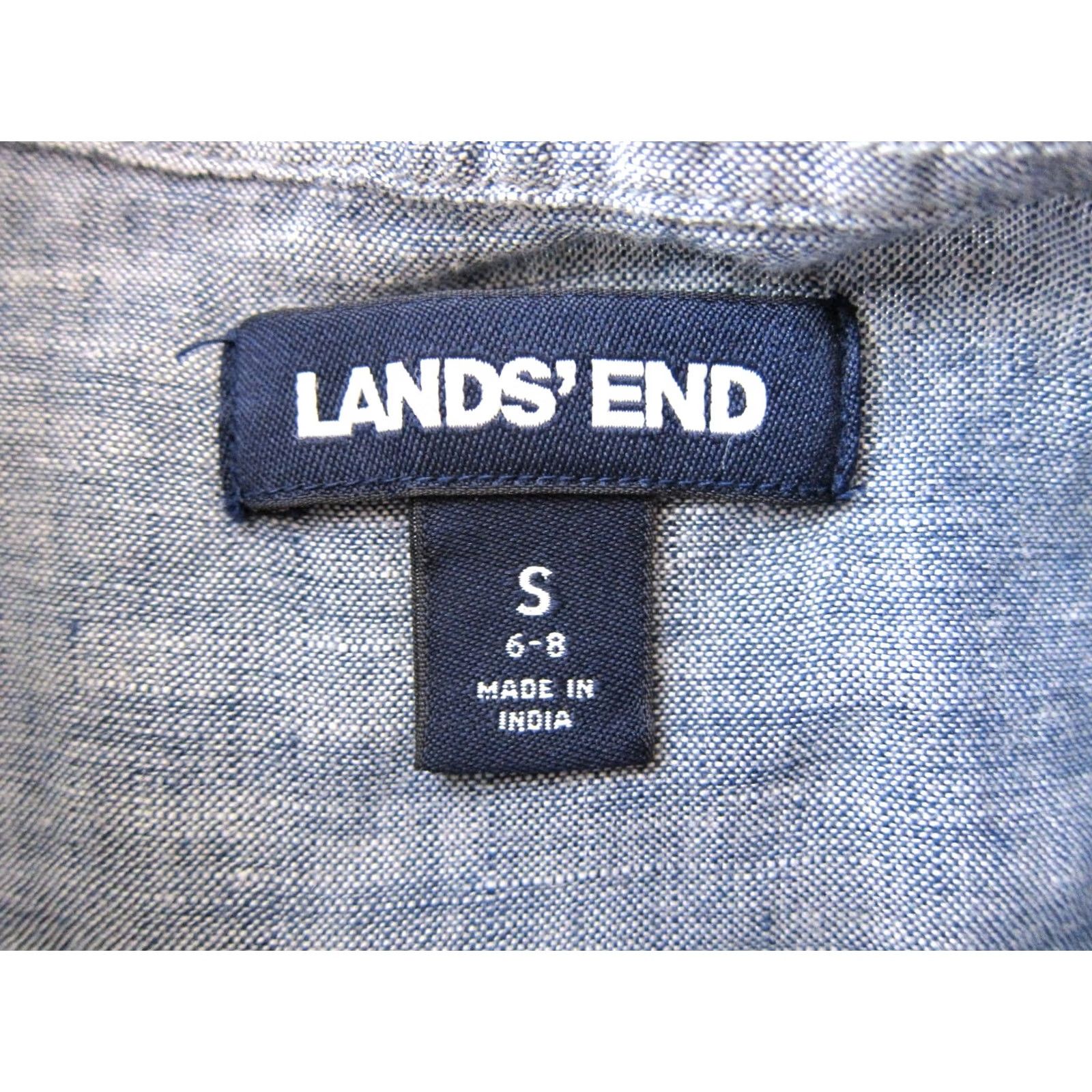Lands' End Lands' End 100% Linen Blue Collared Button Up Long Sleeve Blouse Woman S Size S / US 4 / IT 40 - 3 Thumbnail