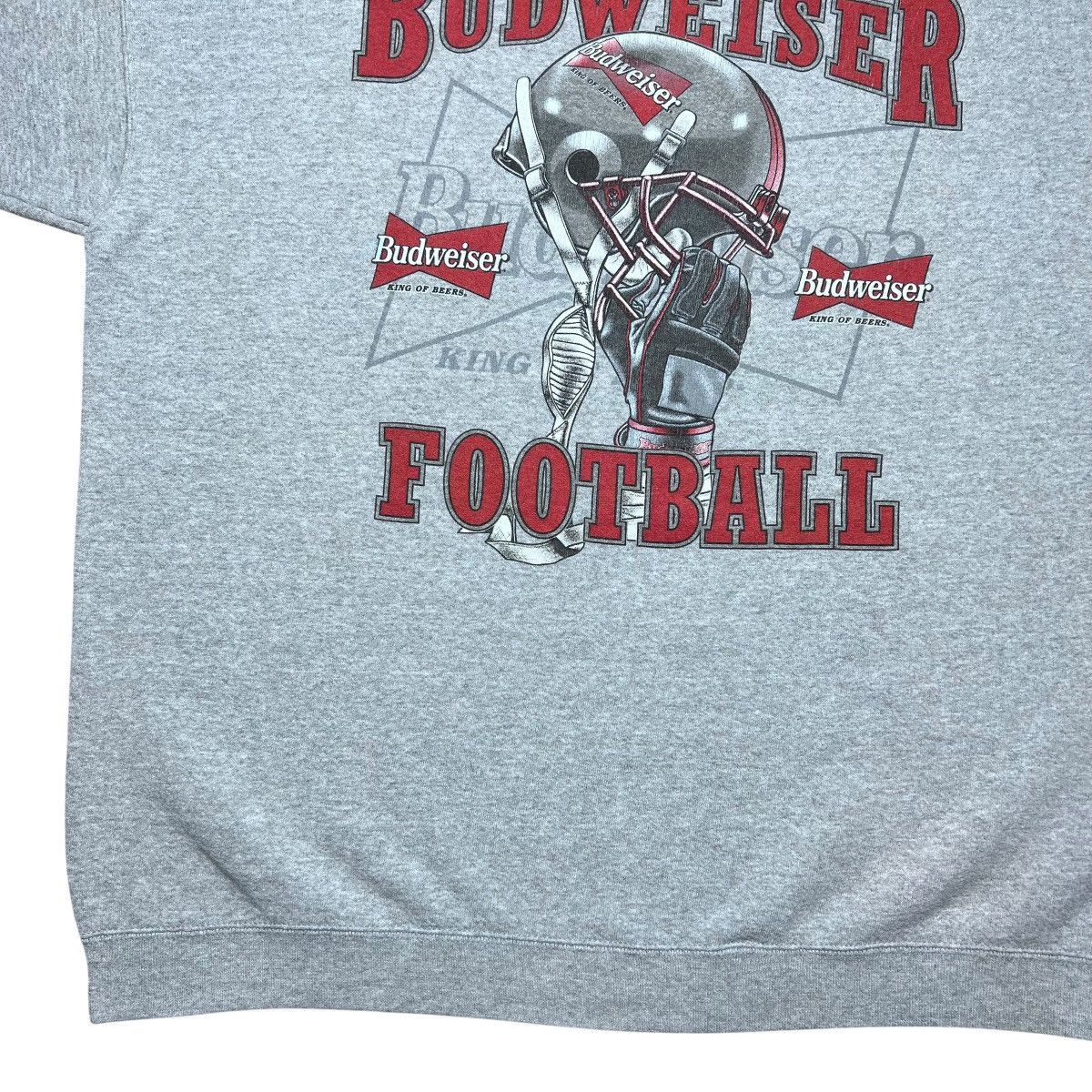 Budweiser Vintage 1990s Budweiser Beer Football Helmet Sweatshirt Size US XL / EU 56 / 4 - 9 Thumbnail