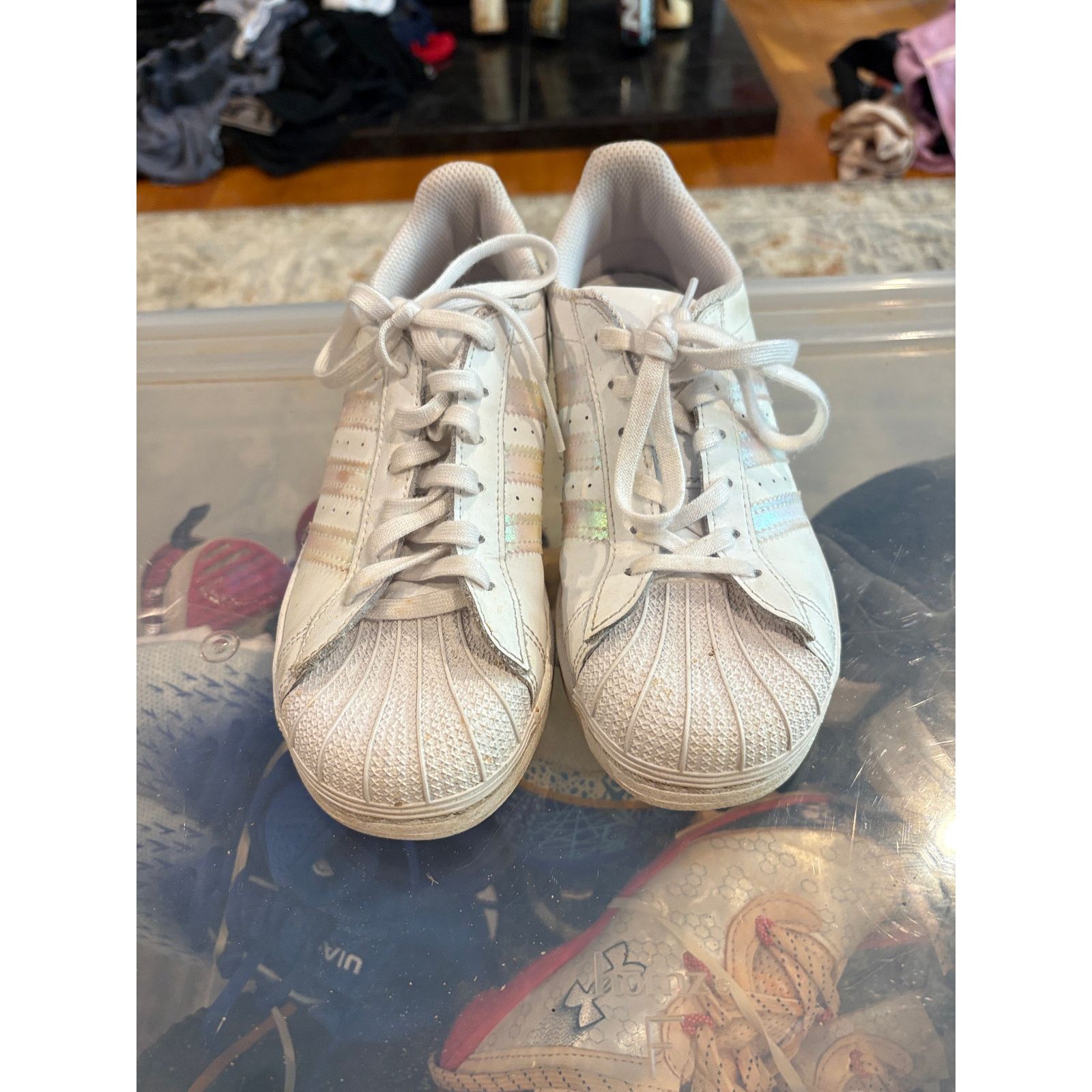 Adidas Adidas Superstar White Stripe Sneakers Women’s Size 3 Size US 4 / IT 34 - 3 Thumbnail