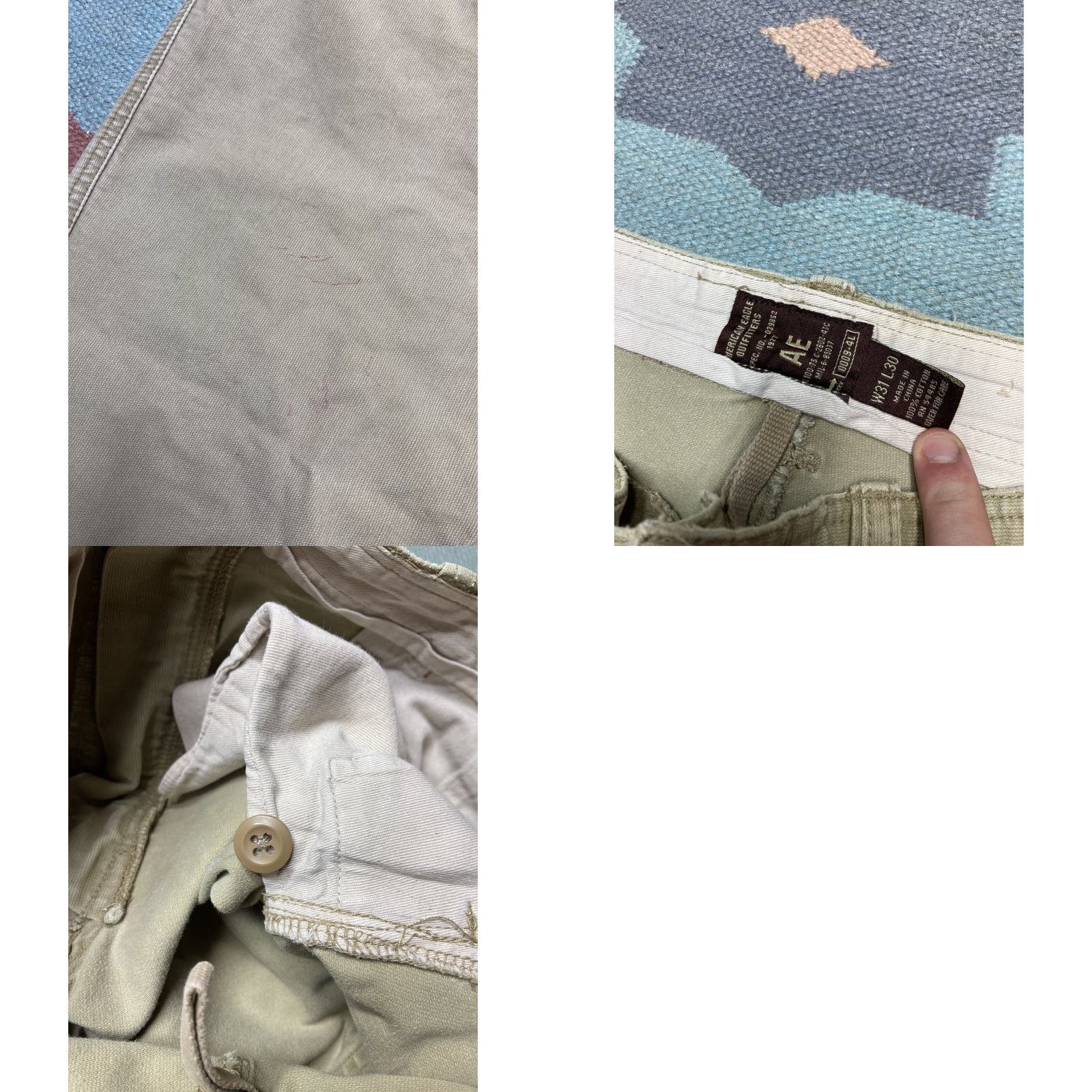 American Eagle Outfitters VINTAGE American Eagle military surplus pants Canvas Khaki Beige 31x30 EUC Mens Cotton Size US 31 - 8 Thumbnail