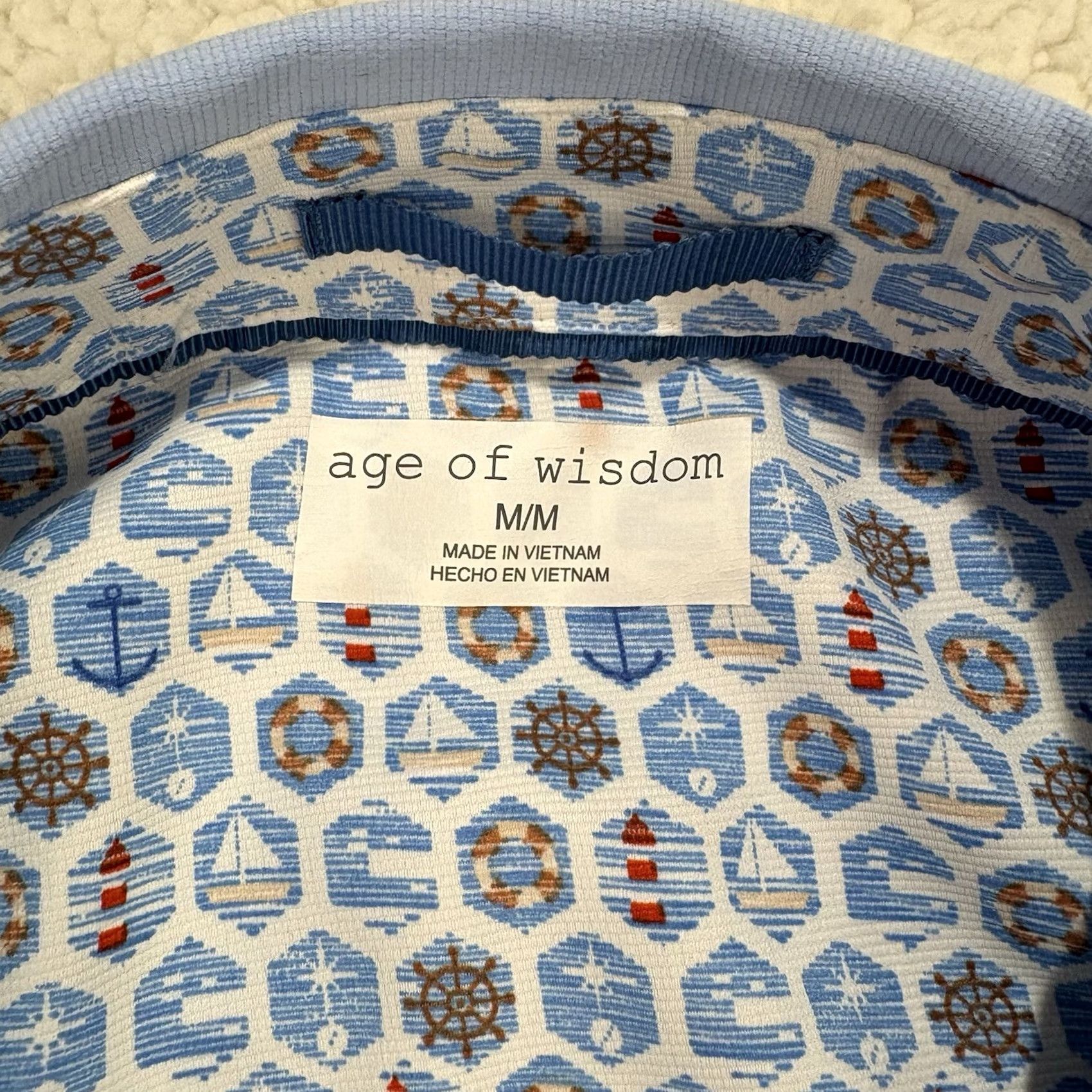 Vintage Age Of Wisdom Shirt Mens Medium Light Blue Button Up Pocket Performance Stretch Size US M / EU 48-50 / 2 - 4 Thumbnail