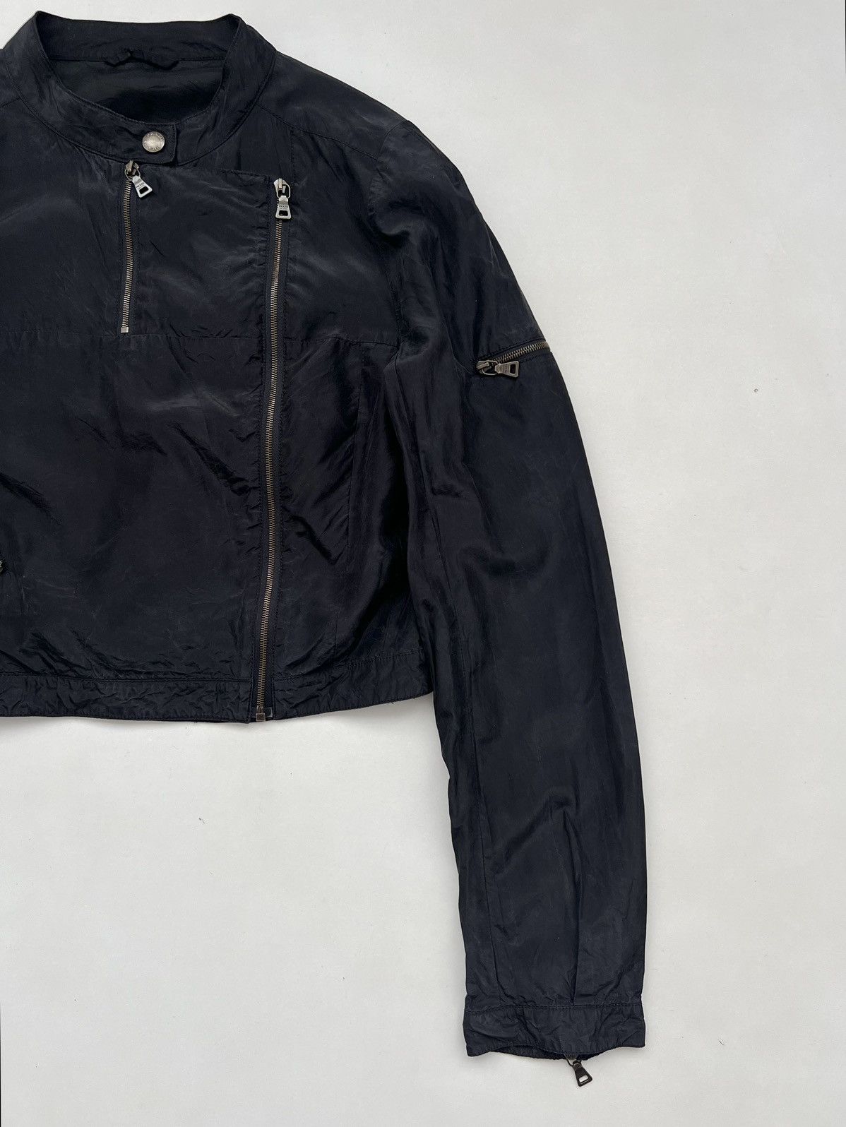 Prada S/S2008 Prada Sport Line Silk Blend Cropped Biker Jacket Size S / US 4 / IT 40 - 10 Thumbnail