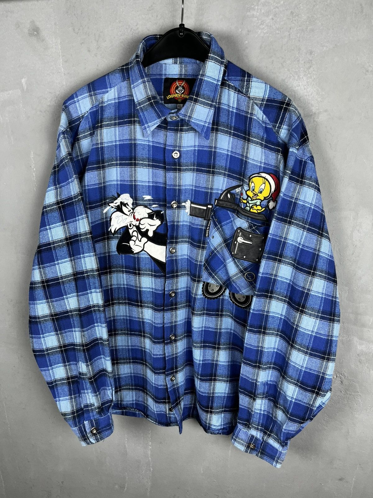 Vintage × Warner Bros Looney Tunes Shirt Button Up Flannel Merrie Melodies Size US XL / EU 56 / 4 - 1 Thumbnail