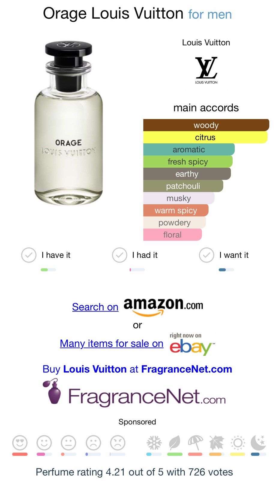 Louis Vuitton Orage Eau De Parfum Spray New 100ml / 3.4oz | eBay