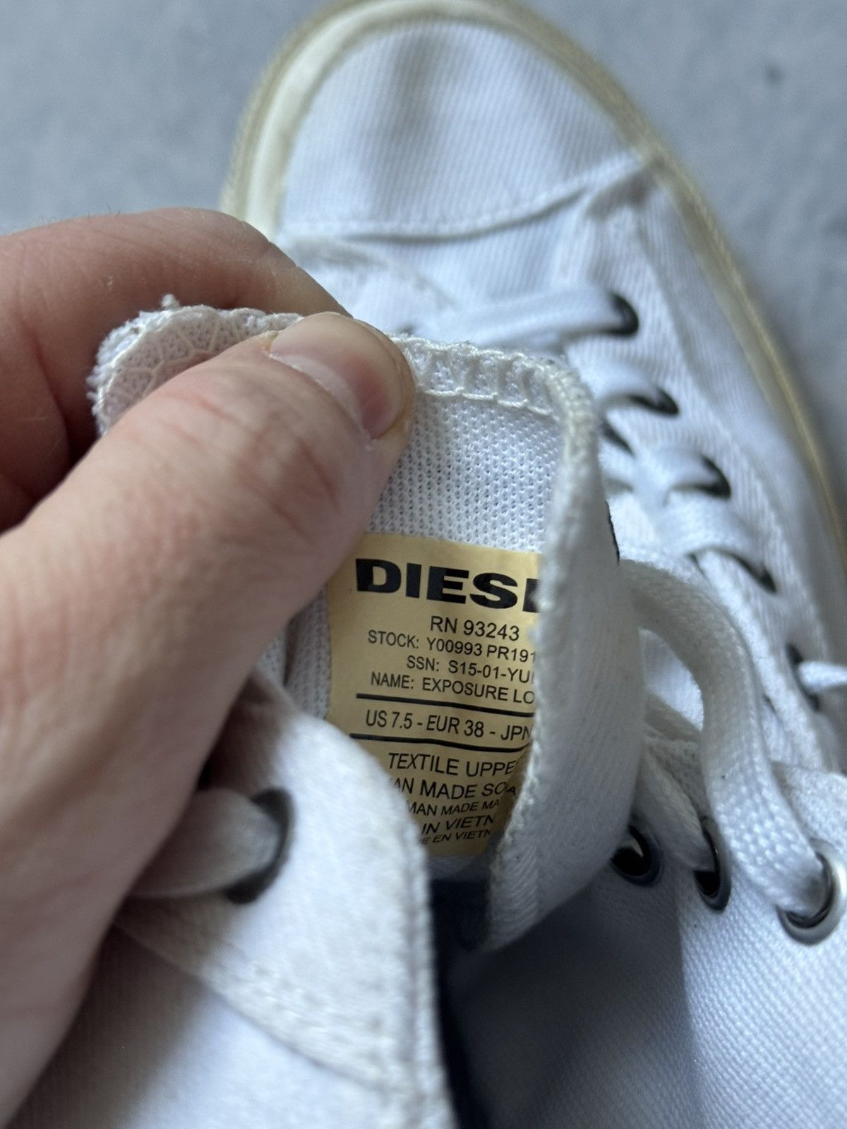 Diesel × Vintage Diesel unisex shoes, white sneakers US 7.5 Size US 7.5 / EU 40-41 - 9 Thumbnail