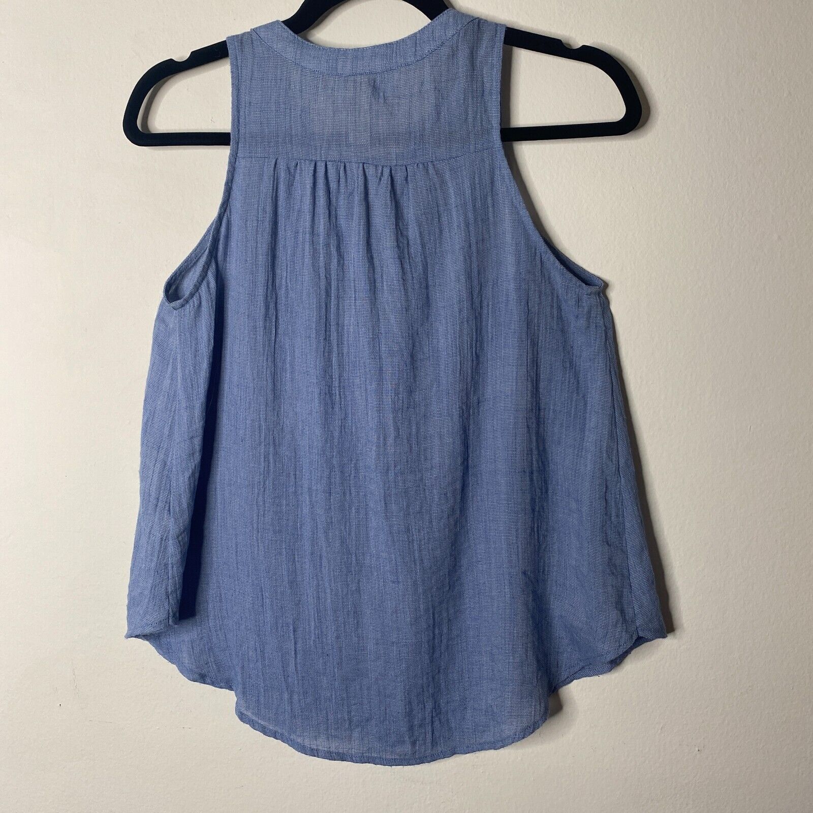 Other Allison Joy Blue Lace-Up Curved Hem Sleeveless Tank Top XS Size XS / US 0-2 / IT 36-38 - 3 Thumbnail